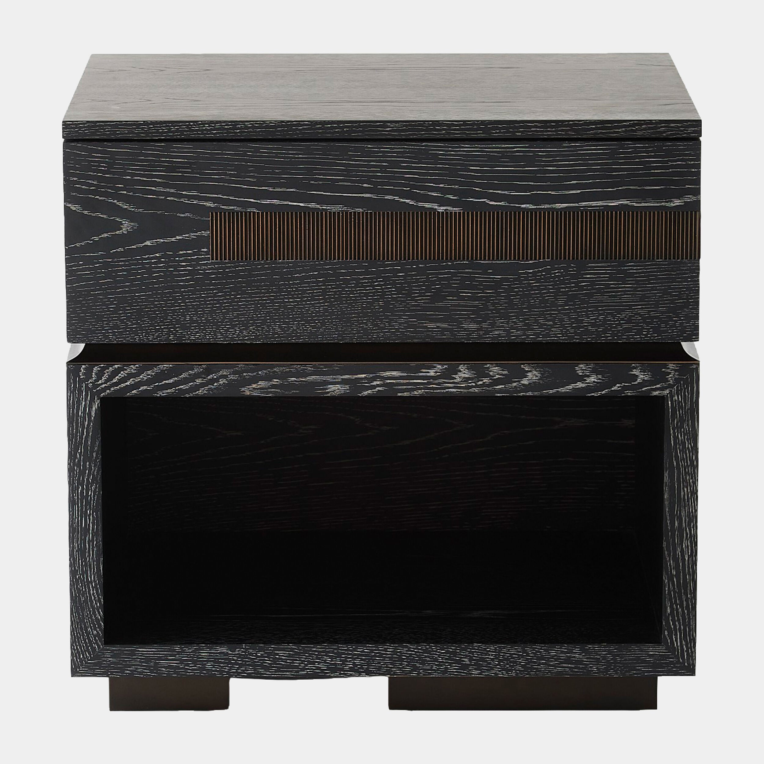 Brazil Bedside Chest-Right-Black Cerused Oak