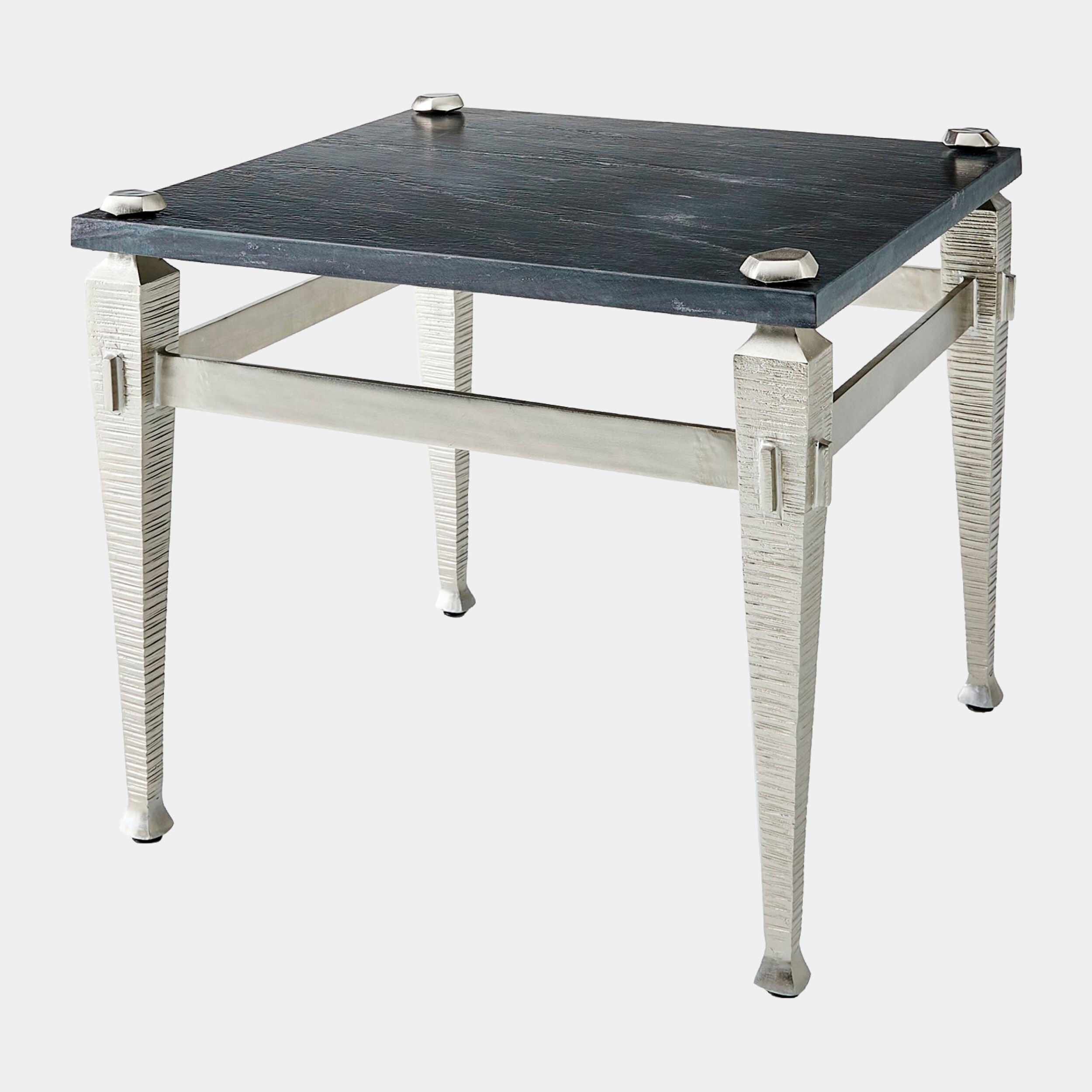 Roman End Table-Nickel