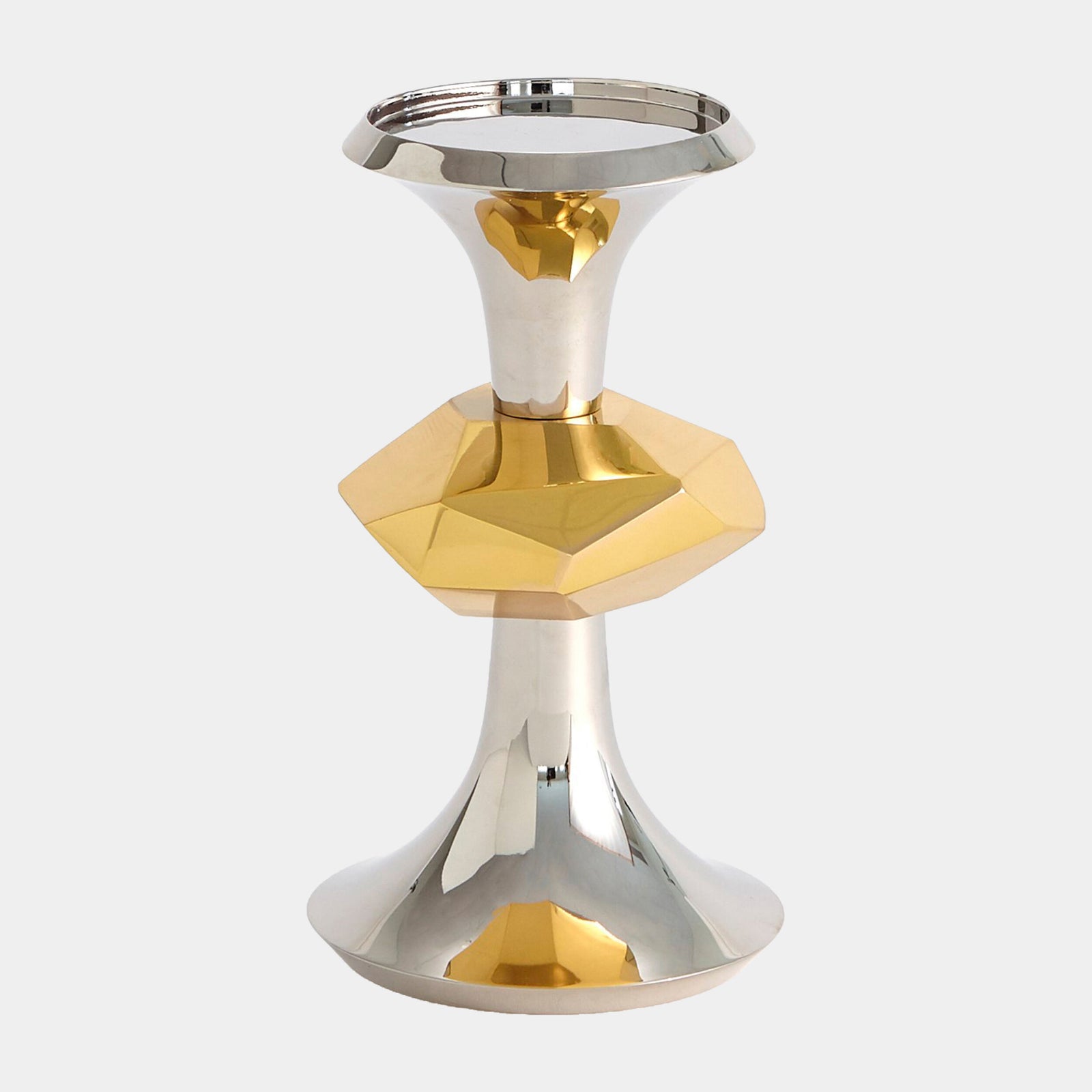 Gabriel Nickel Candle Holder-Sm
