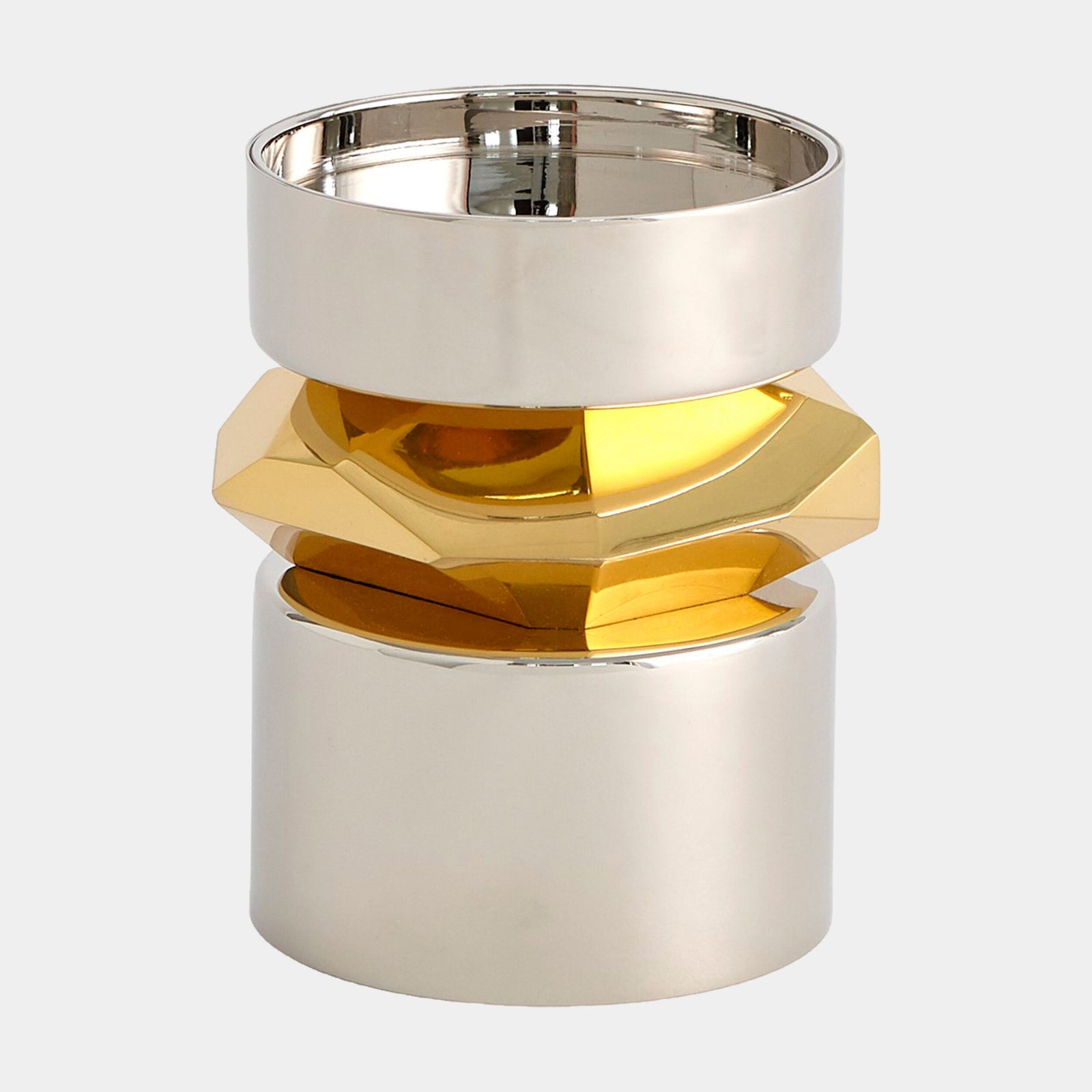 Romano Nickel Candle Holder-Short