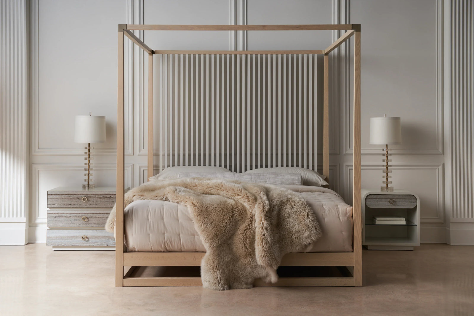 Pinstripe Light Bed - Queen
