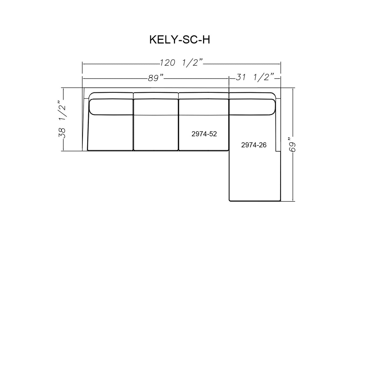 Kelly Sectional Configuration (KELY-SC-H) - Fairfield Chair