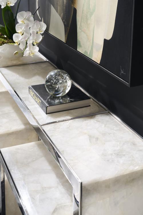 Samantha Glassy Quartz Console