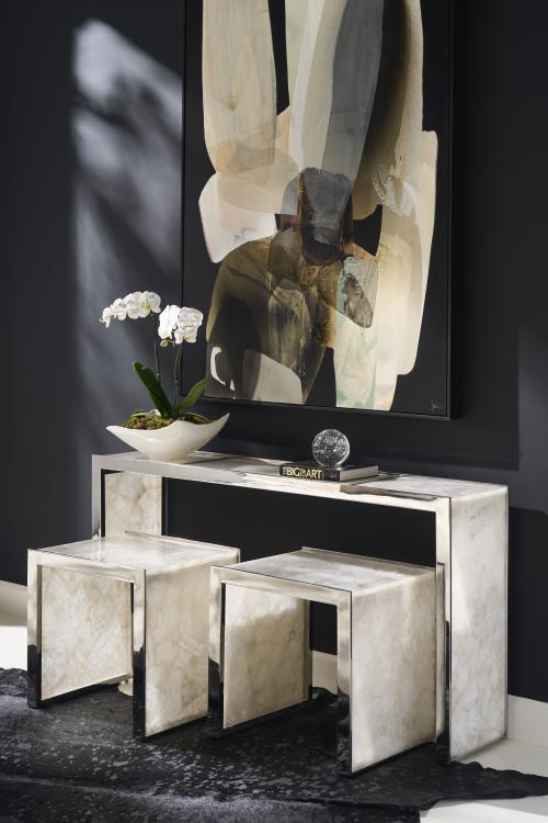 Samantha Glassy Quartz Console