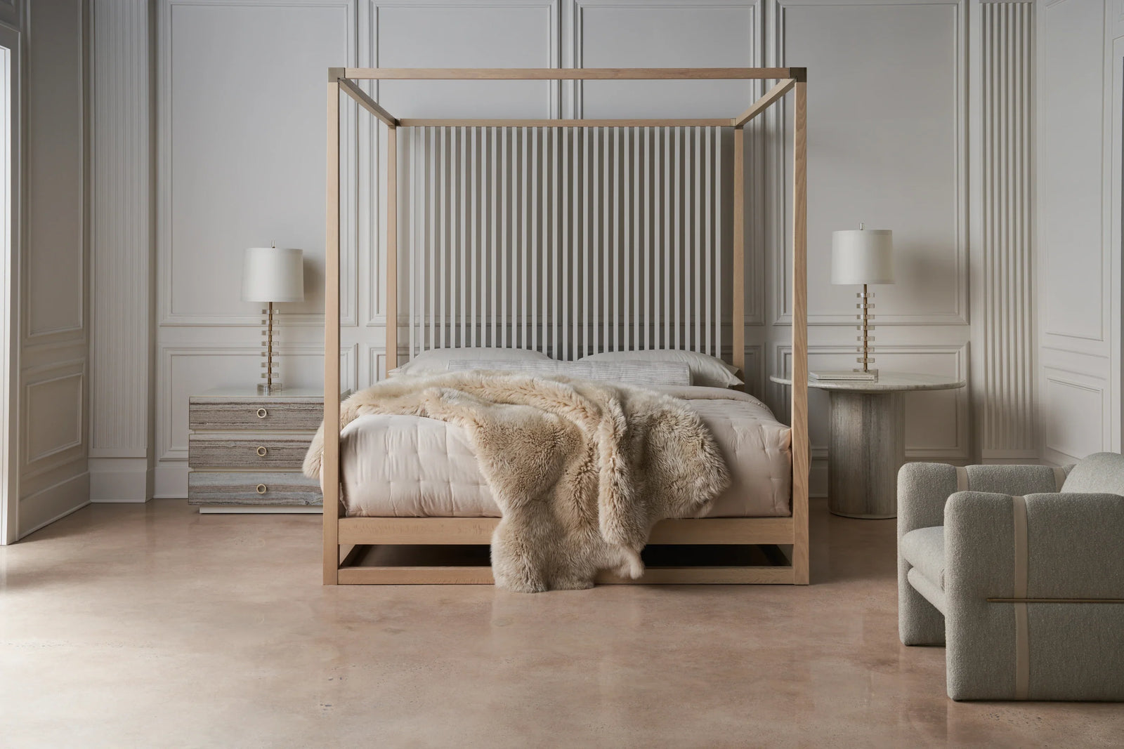 Pinstripe Light Bed - Queen