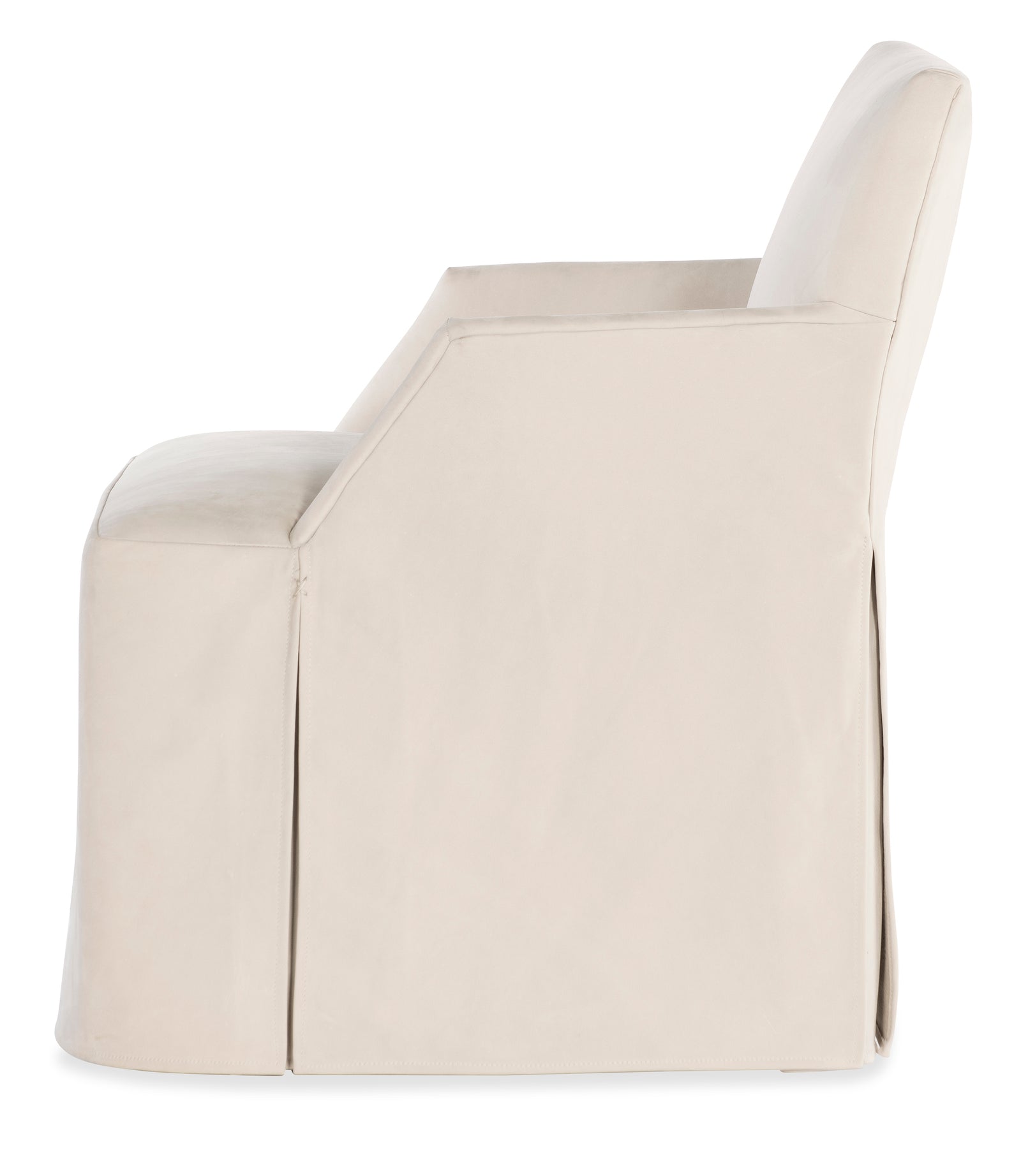 Stefano Skirted Chair - Taupe Suede
