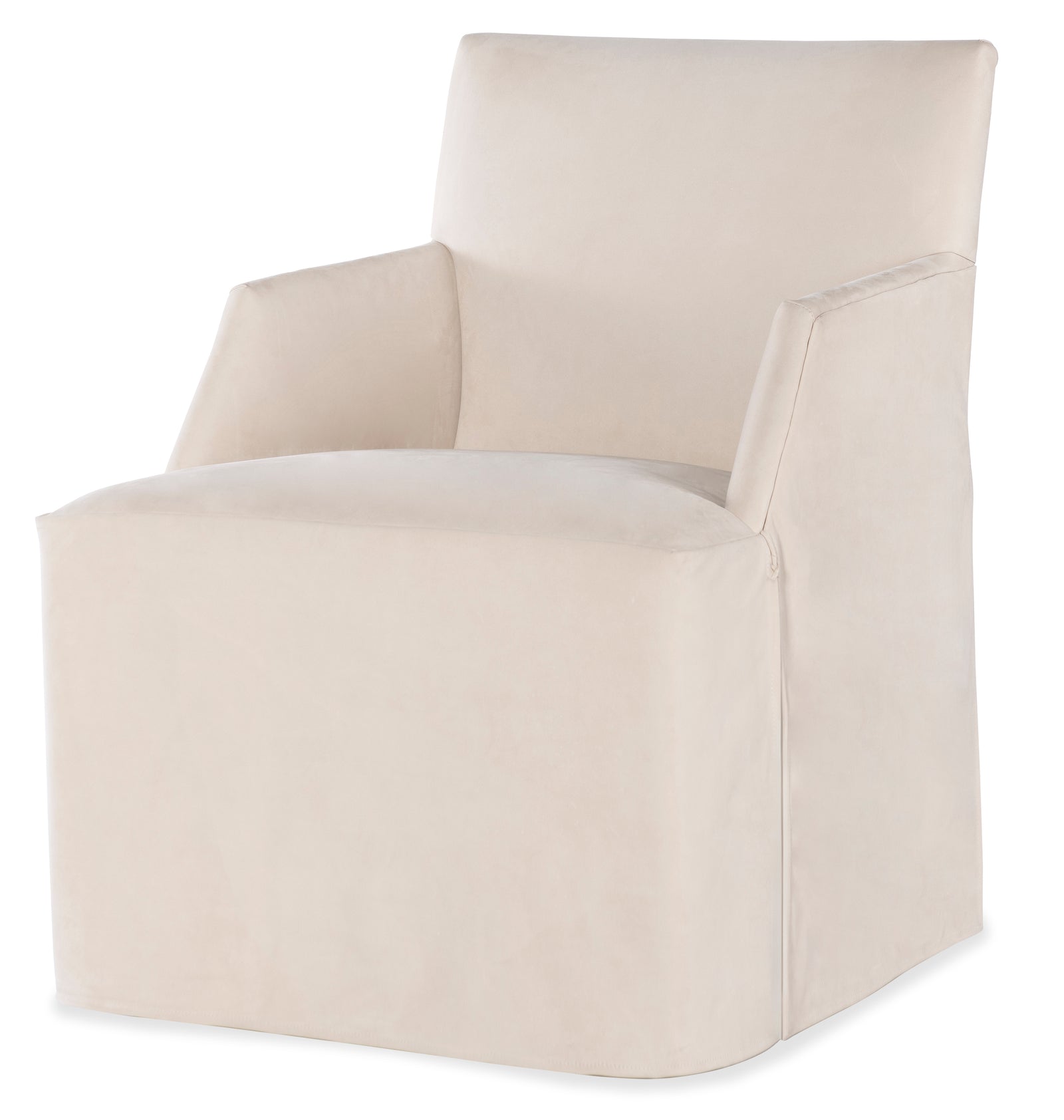 Stefano Skirted Chair - Taupe Suede
