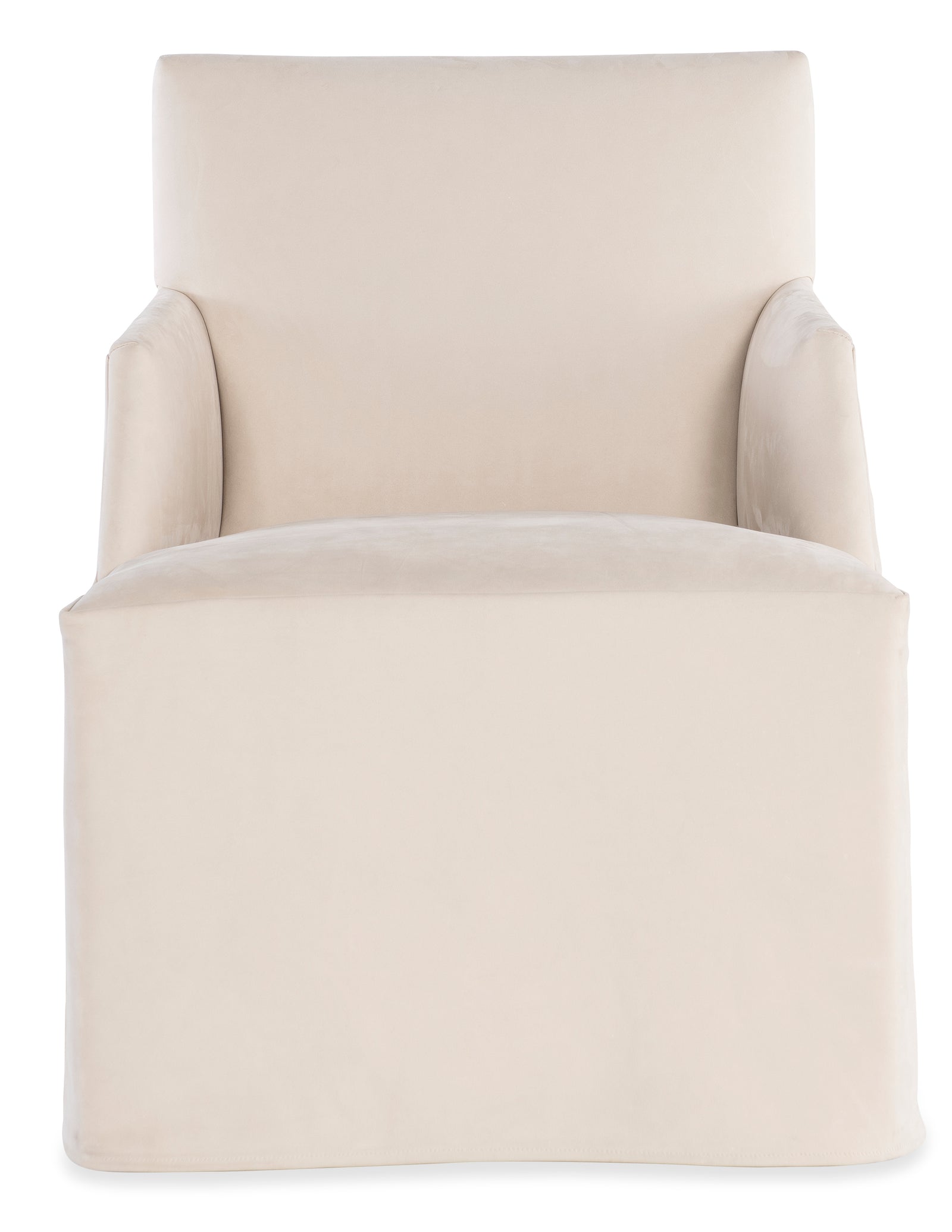 Stefano Skirted Chair - Taupe Suede