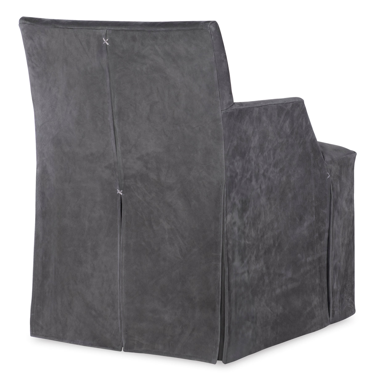Stefano Skirted Chair - Charcoal Suede