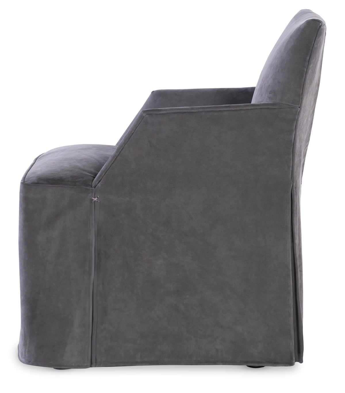 Stefano Skirted Chair - Charcoal Suede
