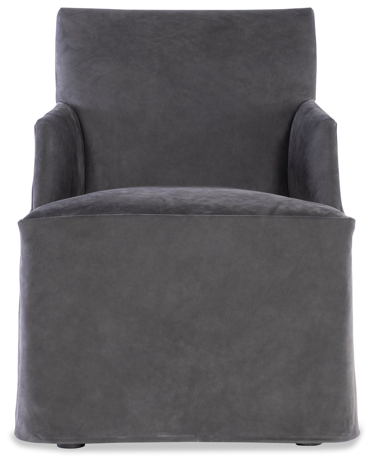 Stefano Skirted Chair - Charcoal Suede