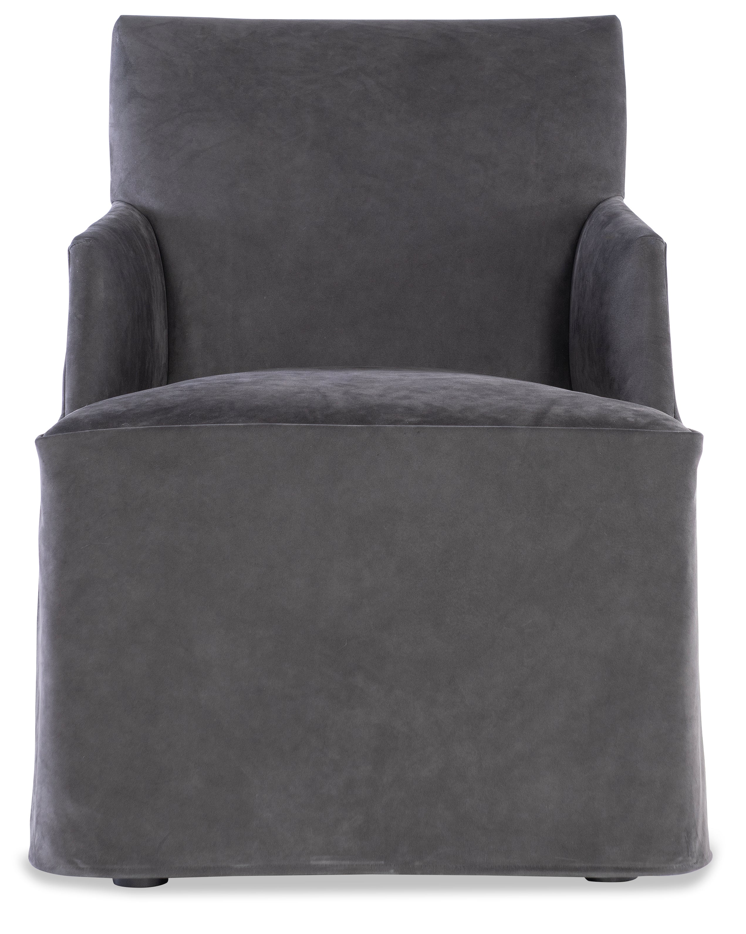 Stefano Skirted Chair - Charcoal Suede