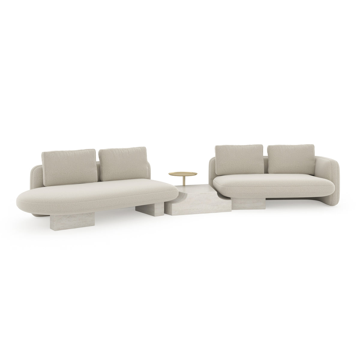 *Overlap Left Bumper Sectional Ecru