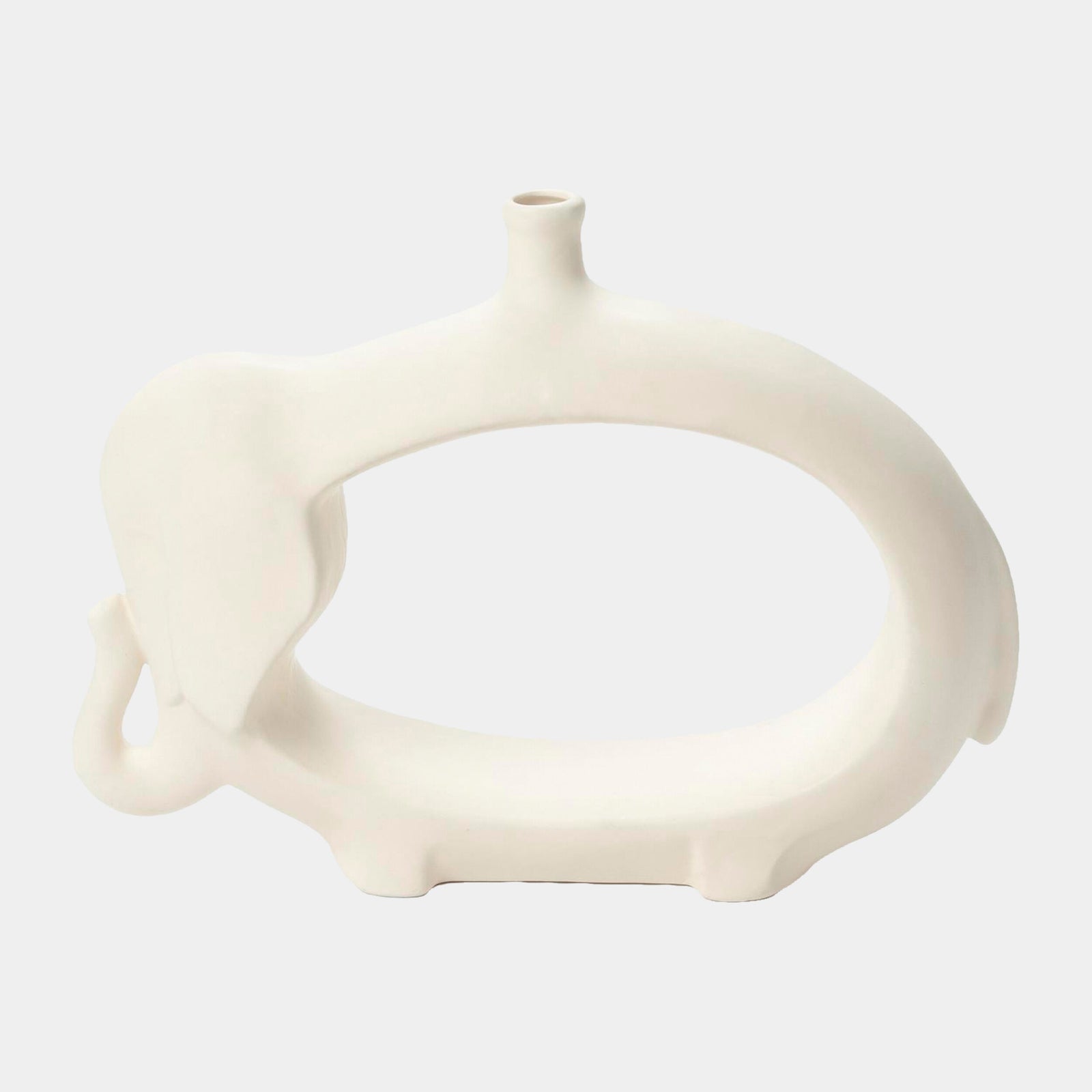 Elephant Vase-Matte White