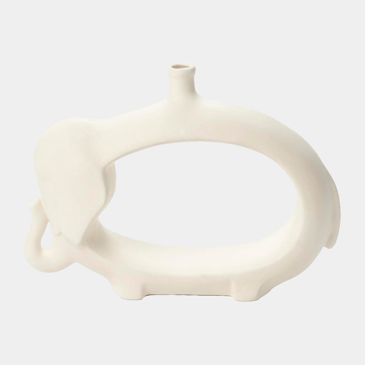 Elephant Vase-Matte White
