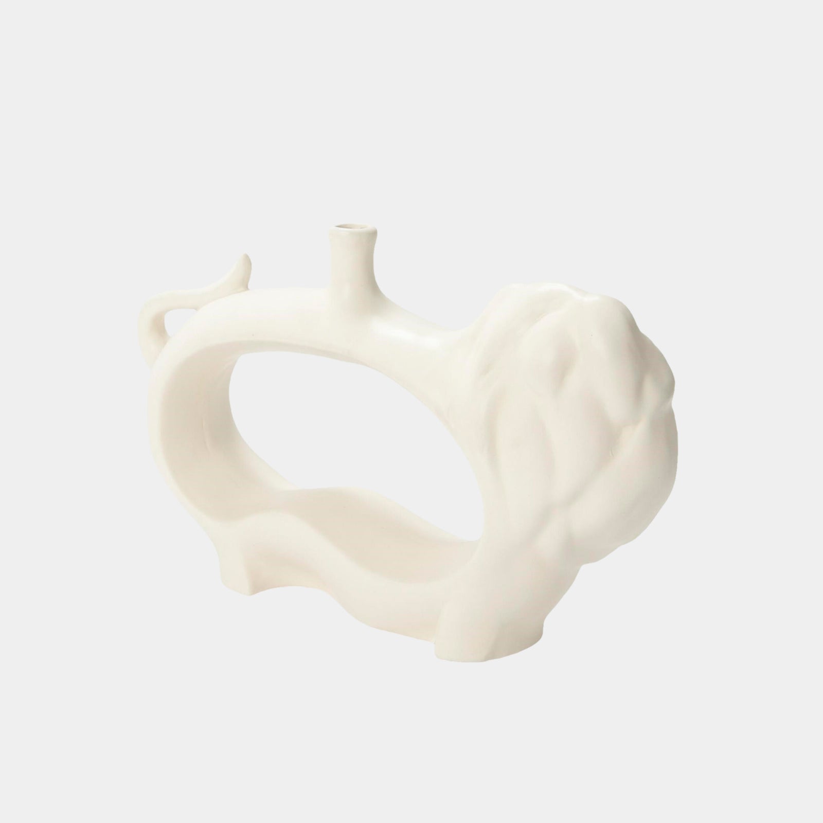 Alfonso Lion Vase-Matte White