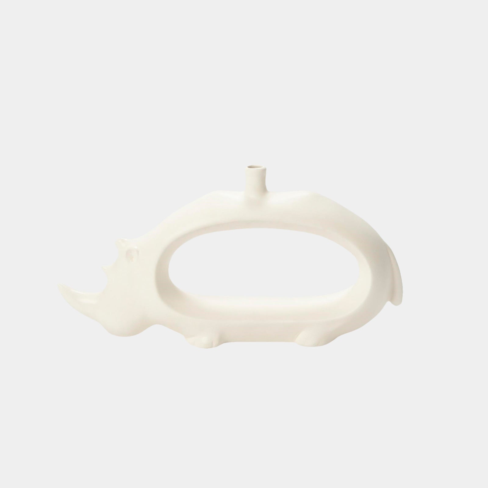 Rhino Vase-Matte White