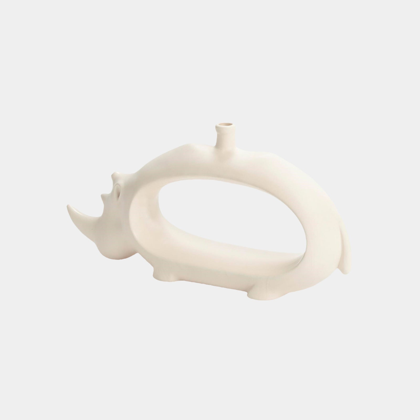Rhino Vase-Matte White