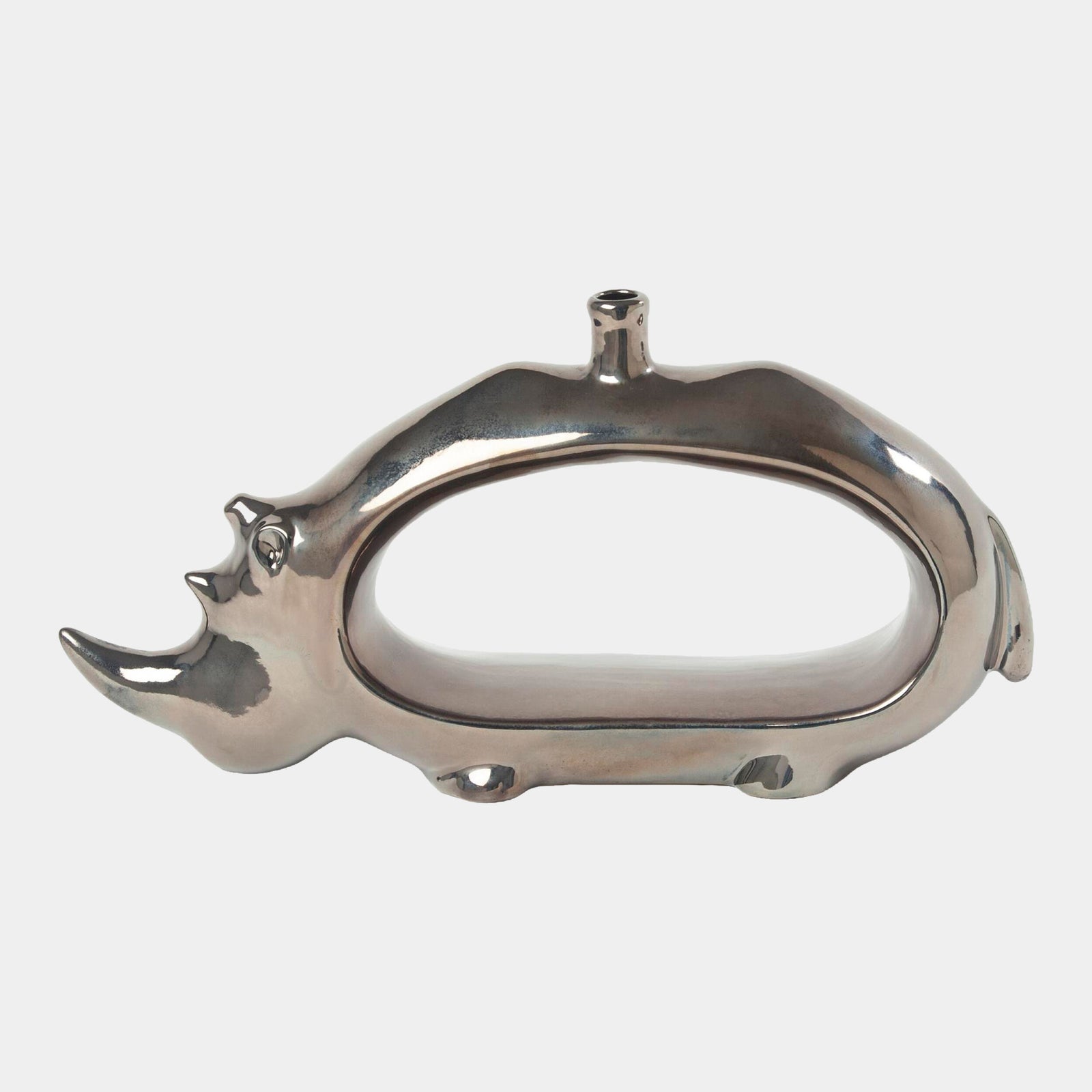 Rhino Vase-Metallic