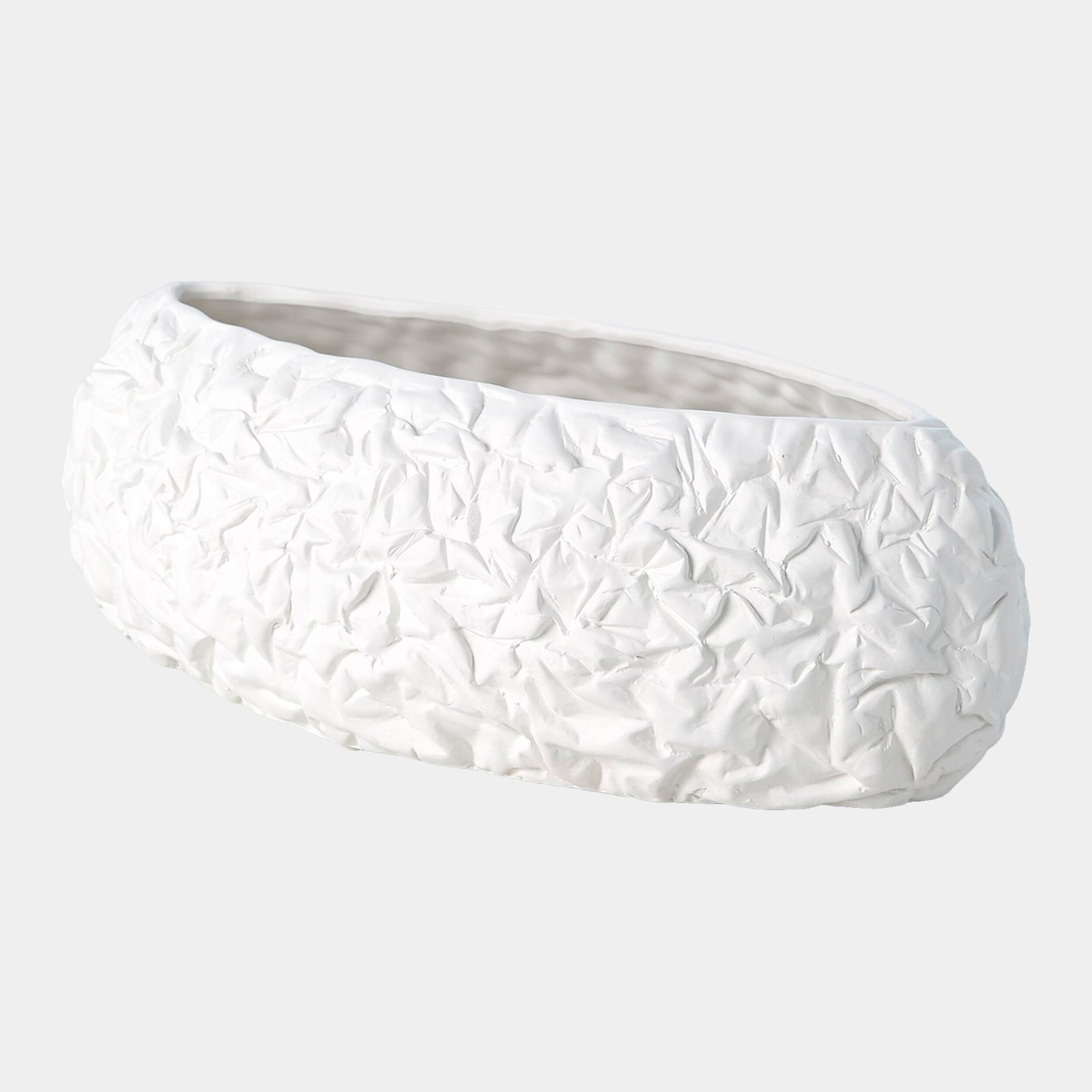 Sherrie Crinkled Paper Bowl-Matte White