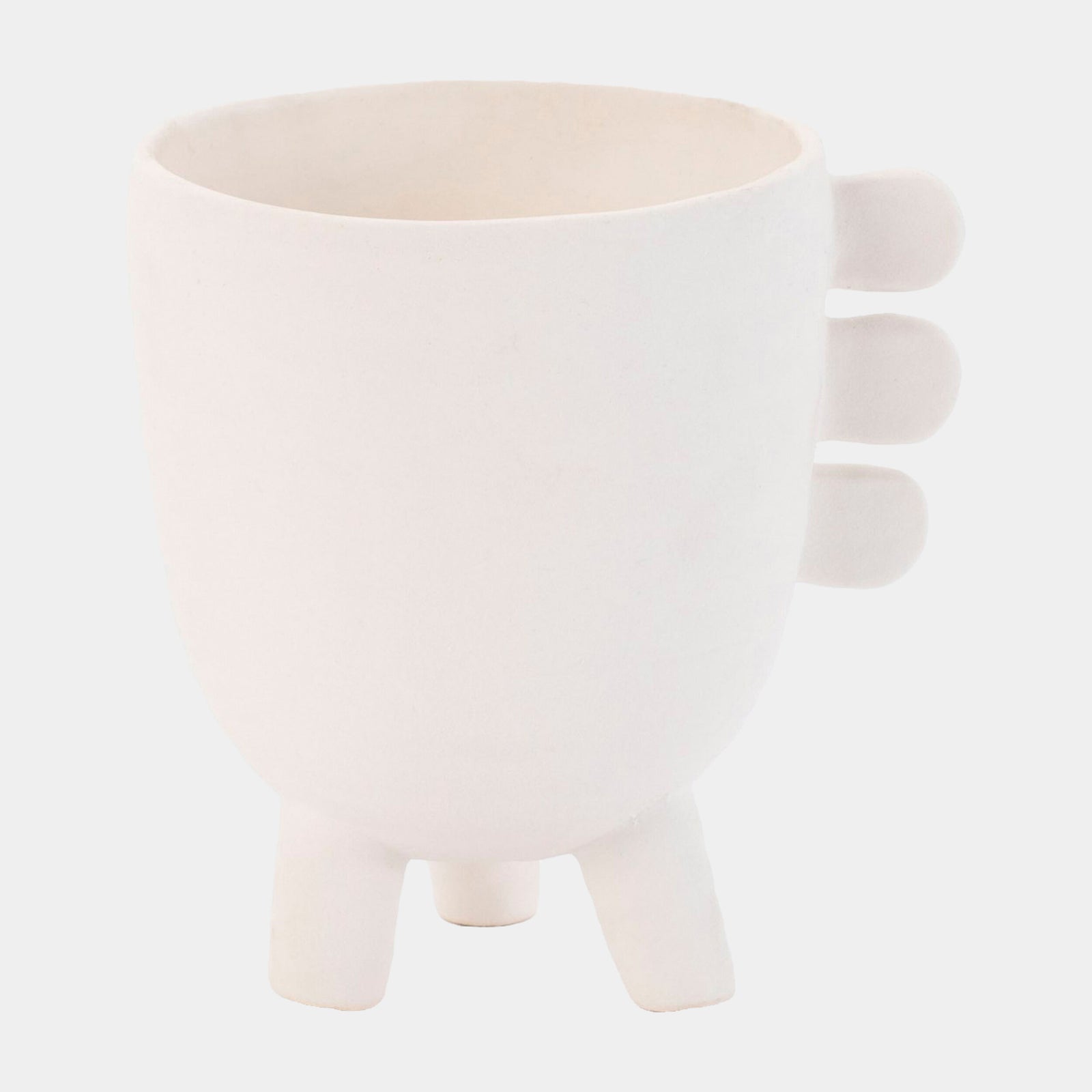 Primitive Porcelain 3 Leg Cache Pot-White