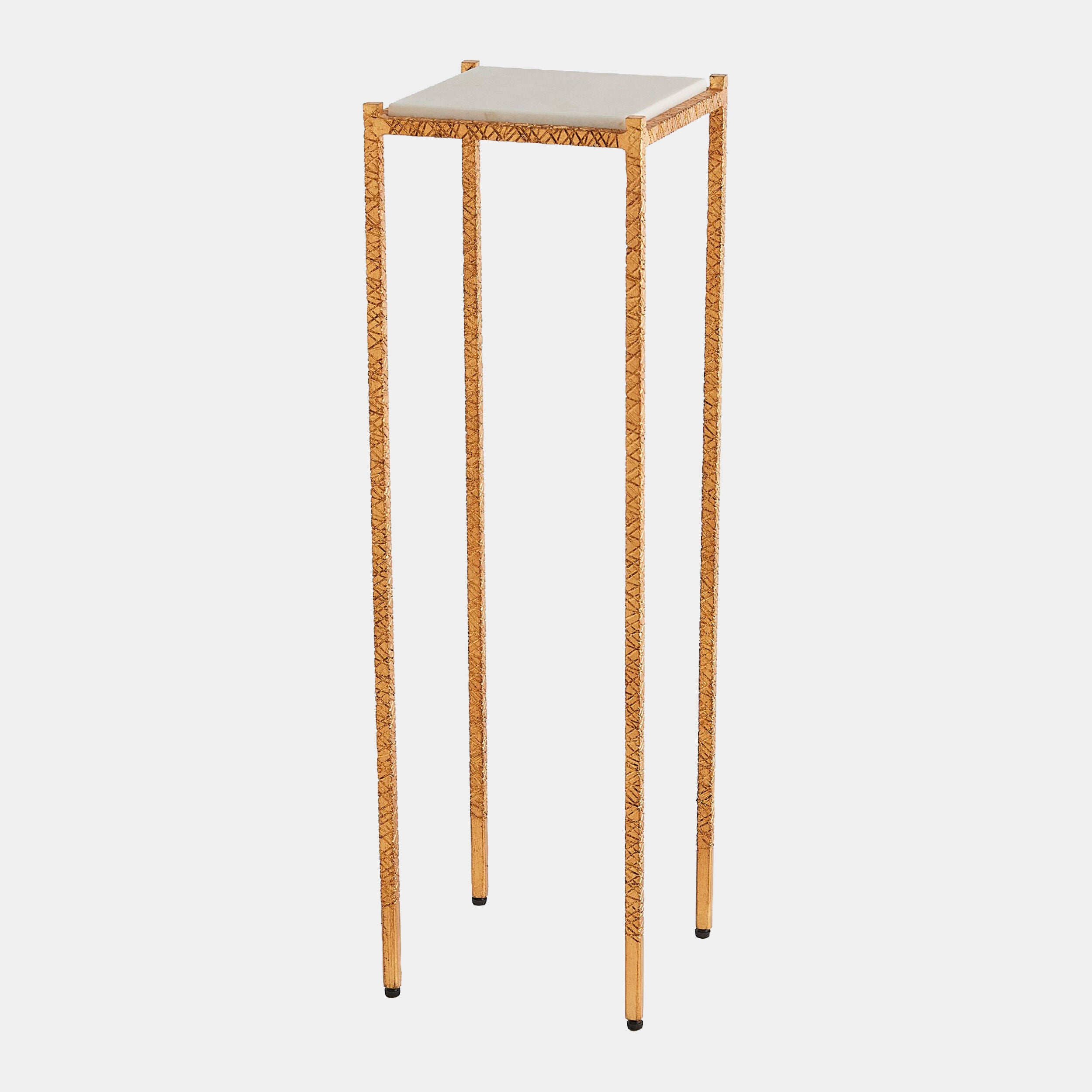 Shadrach Cut Iron Accent Table-Gold Leaf