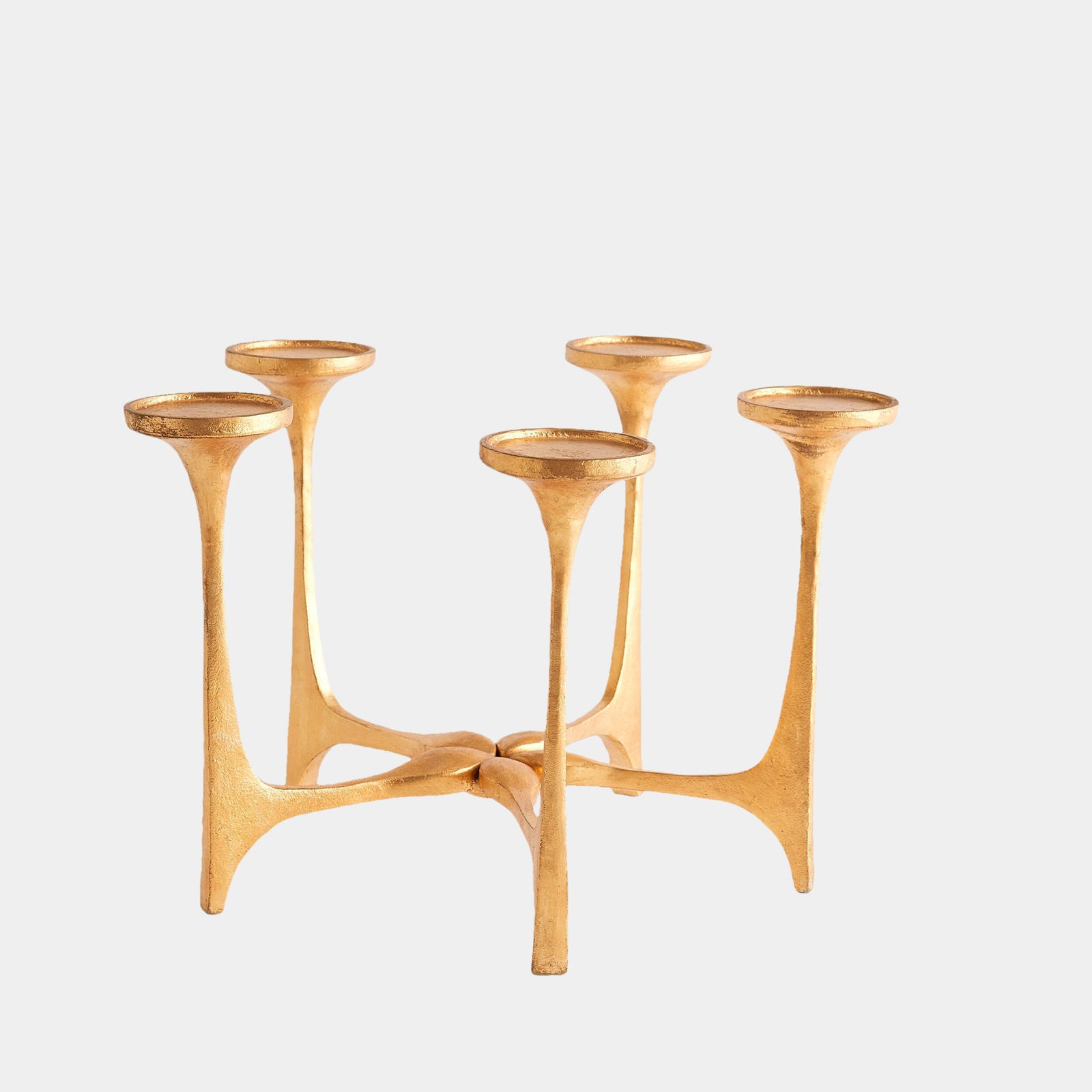 Gathered Candleholder-Gold Leaf