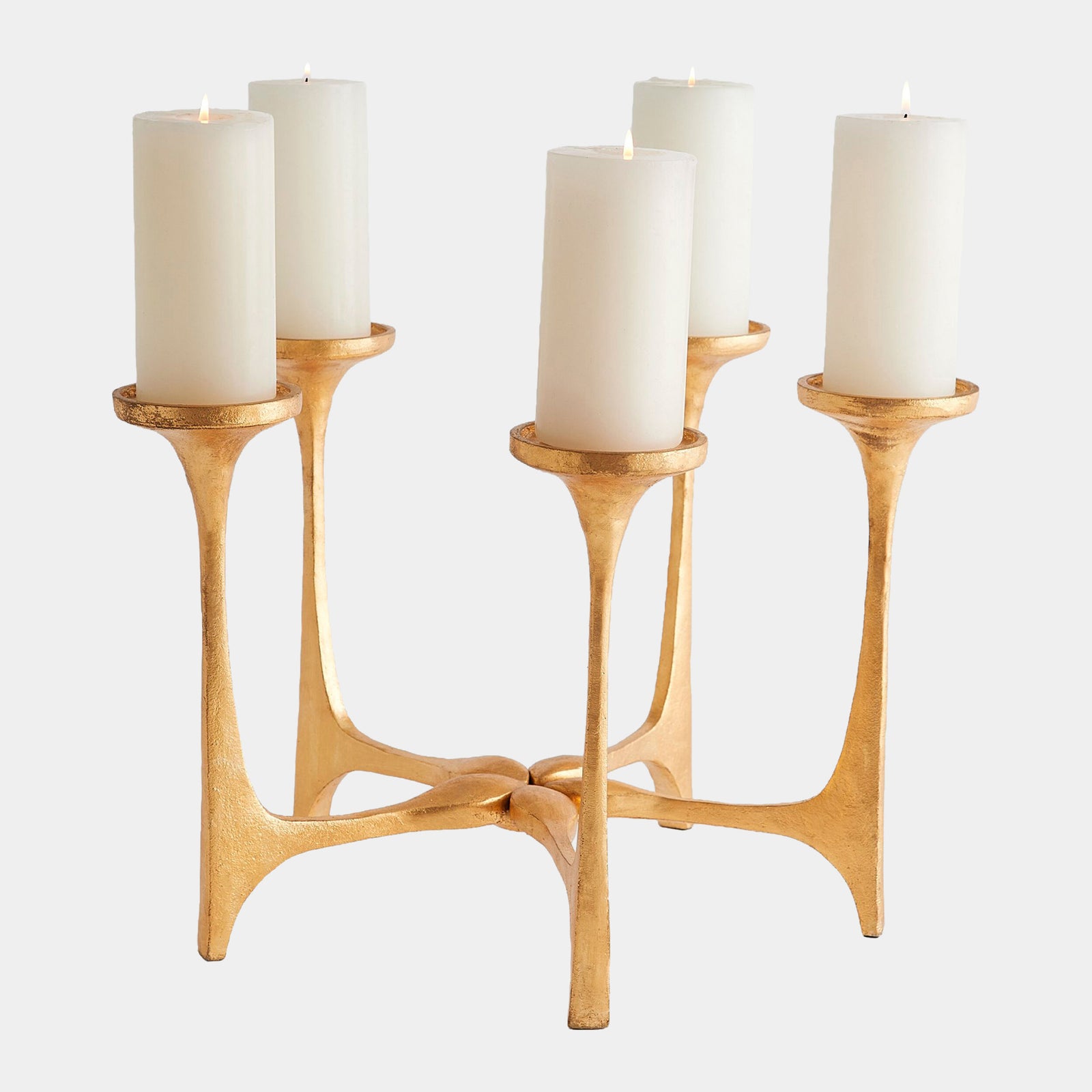 Gathered Candleholder-Gold Leaf