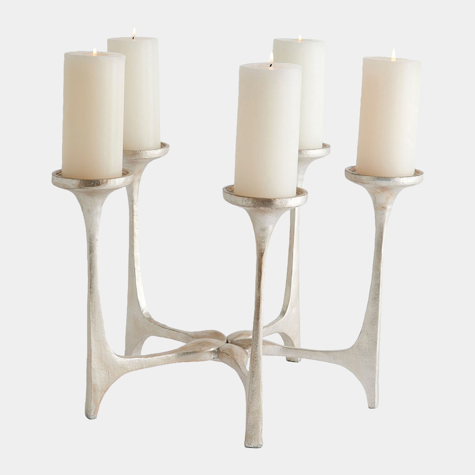 Gathered Candleholder-Silver Leaf