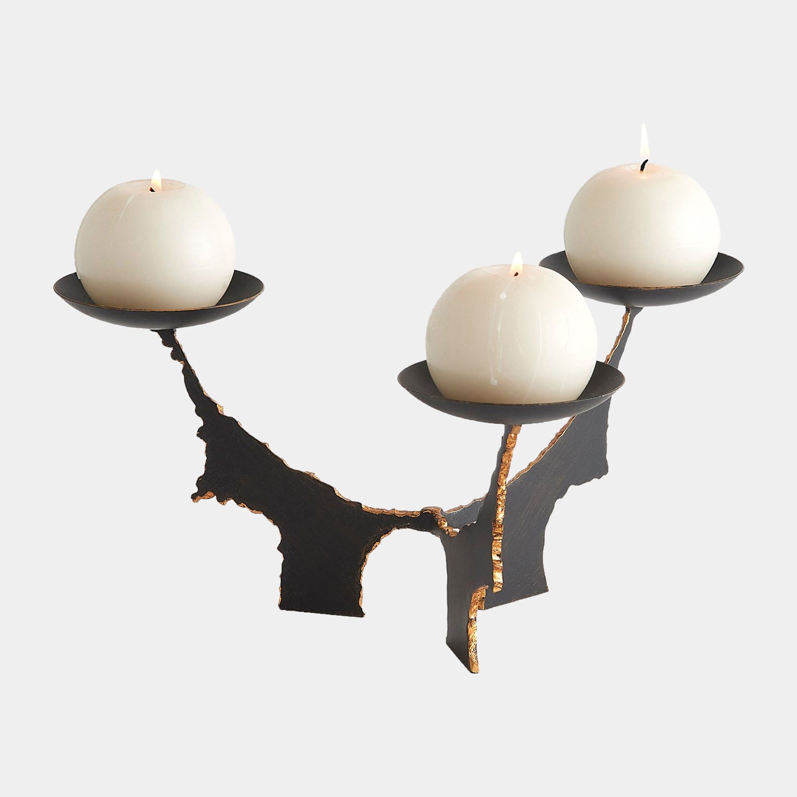 Brutalist C/H Holds 3 Candles-Bronze