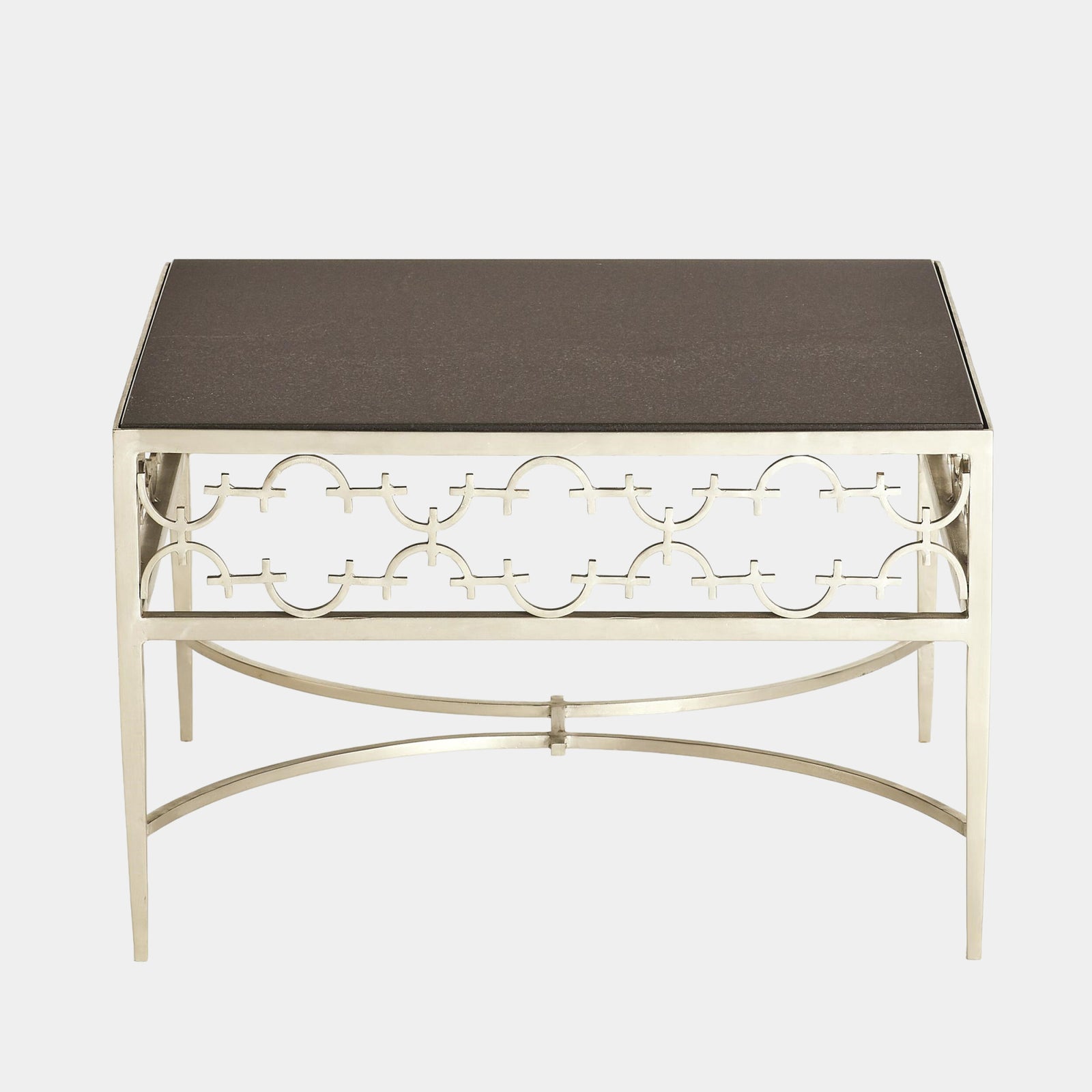 Nikos C-Fret Cocktail Table-Silver