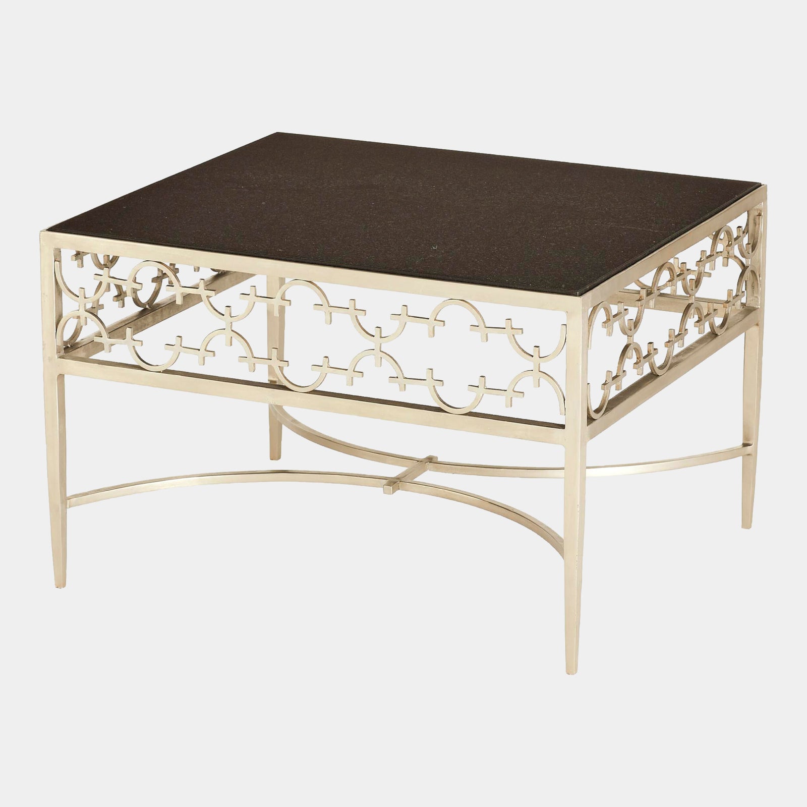 Nikos C-Fret Cocktail Table-Silver