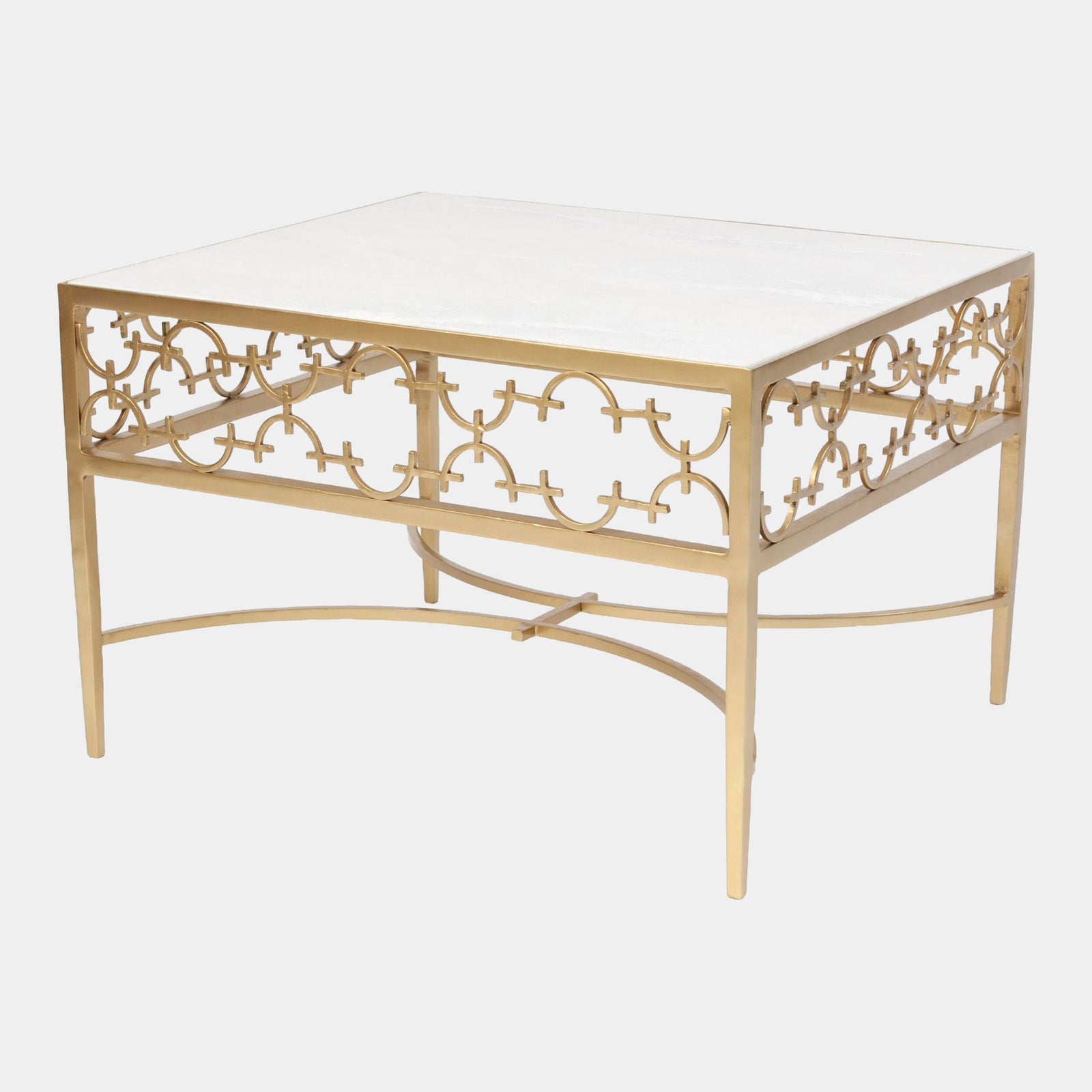 Nikos C-Fret Cocktail Table-Gold