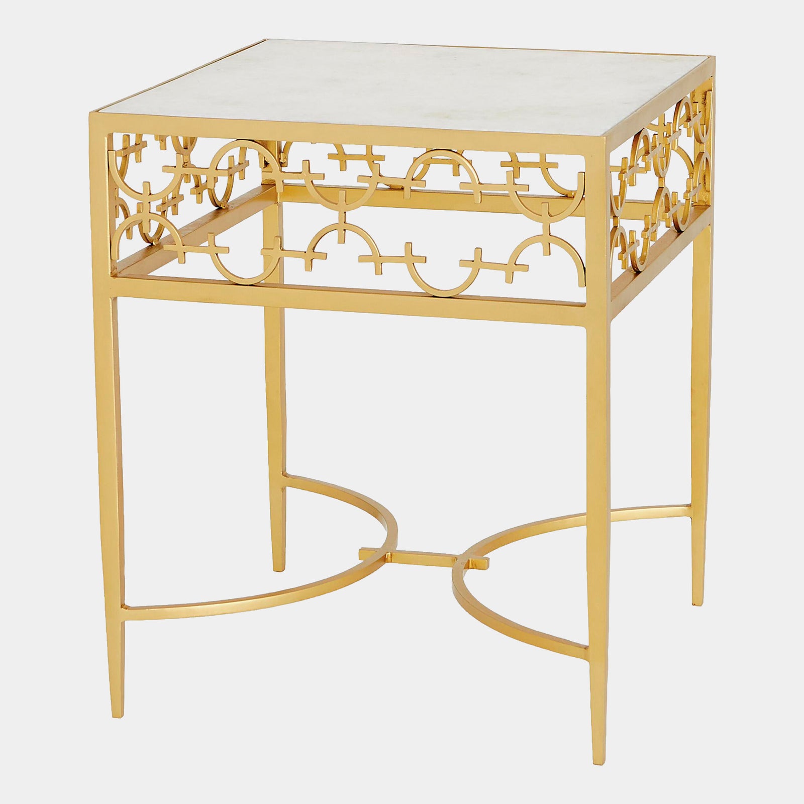 Nikos C-Fret Side Table-Gold
