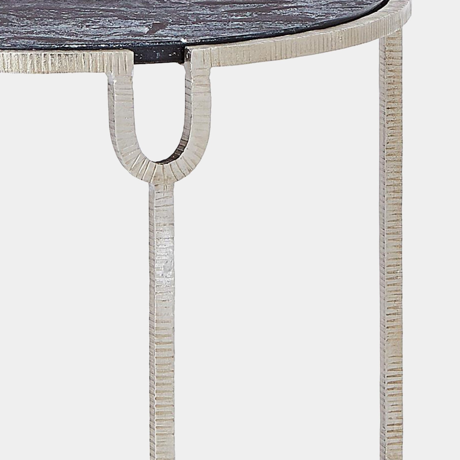 Demilune Side Table-Silver