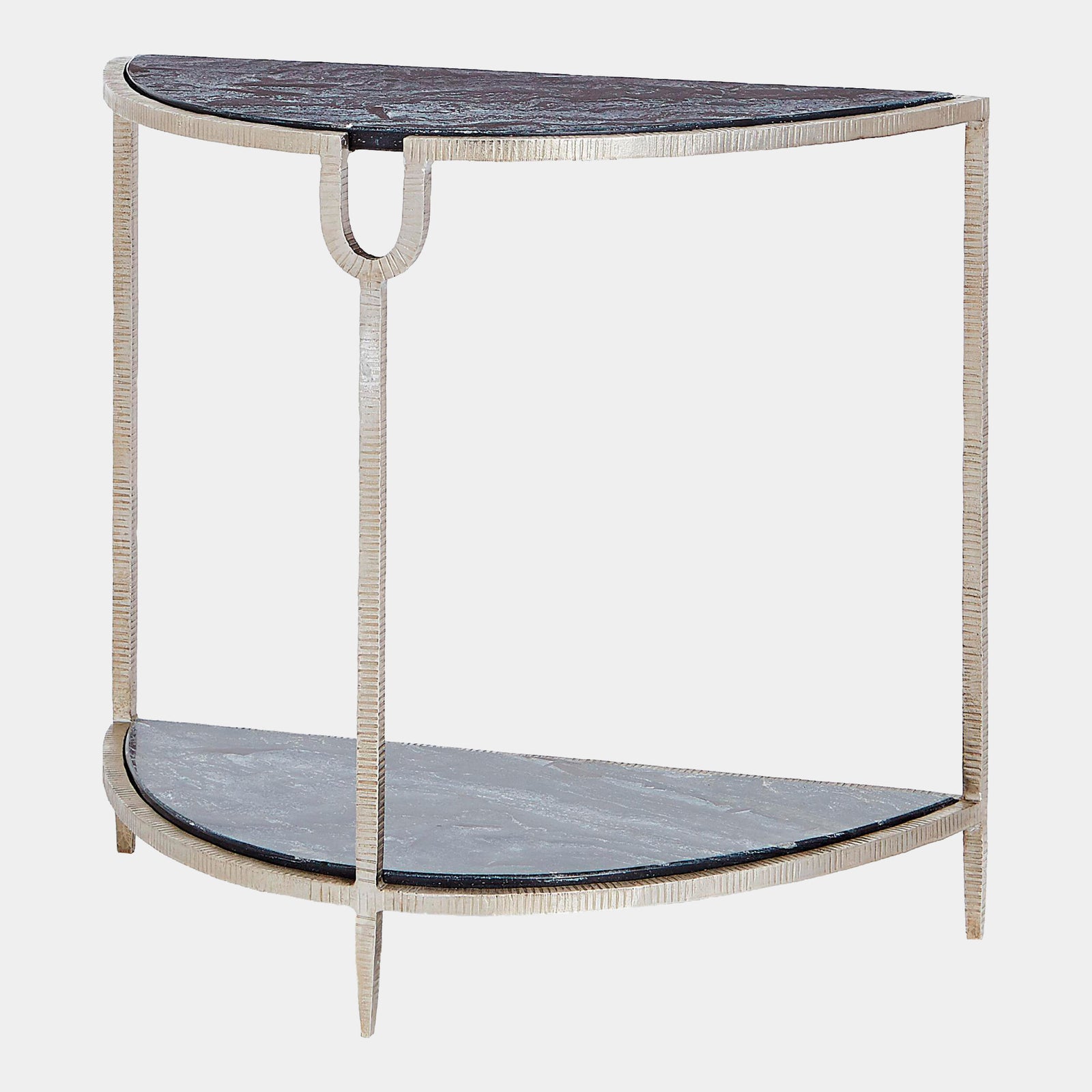 Demilune Side Table-Silver
