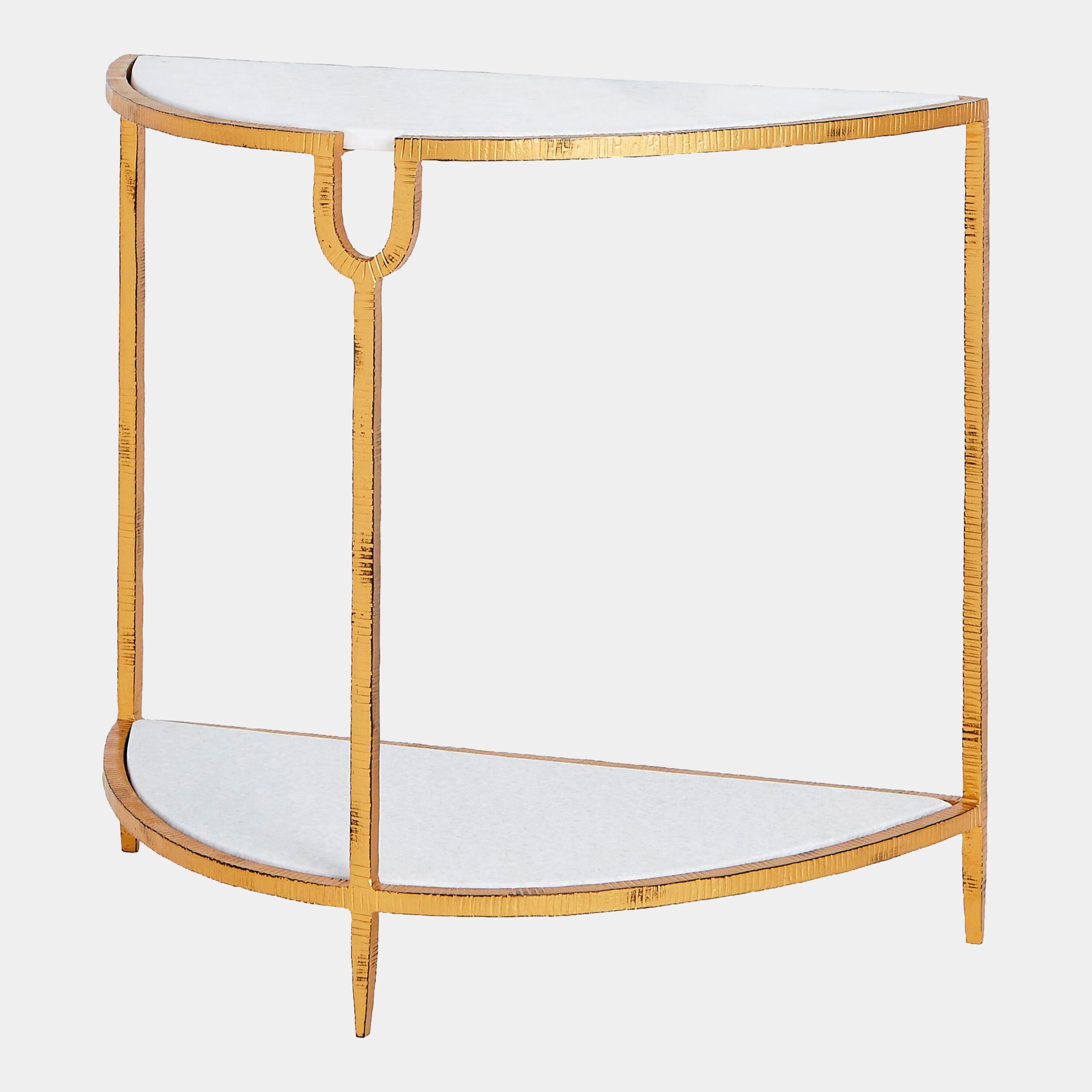 Demilune Side Table-Gold