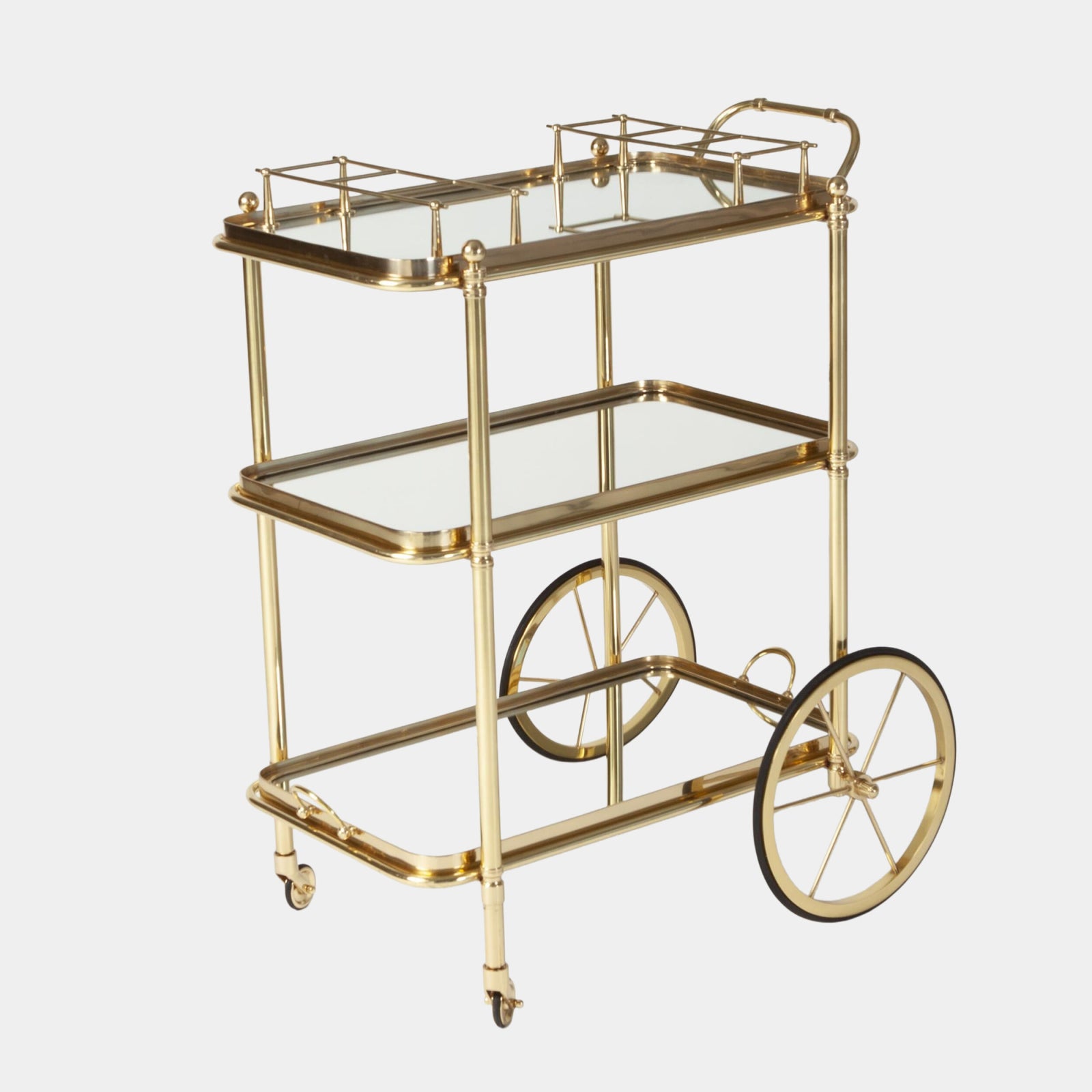 Jude English Bar Cart and Tea Trolley-Brass