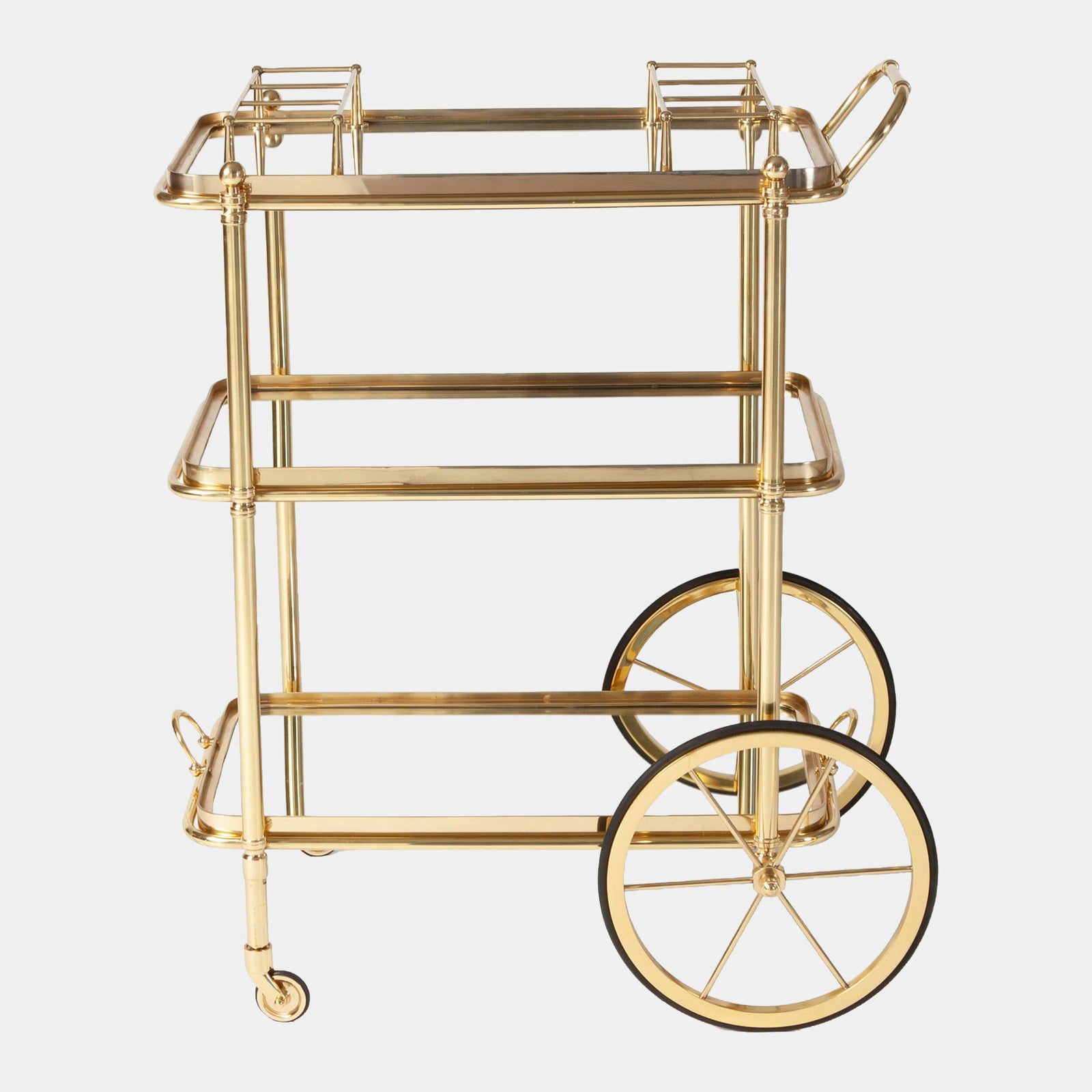 Jude English Bar Cart and Tea Trolley-Brass