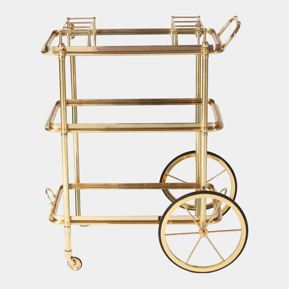 Jude English Bar Cart and Tea Trolley-Brass