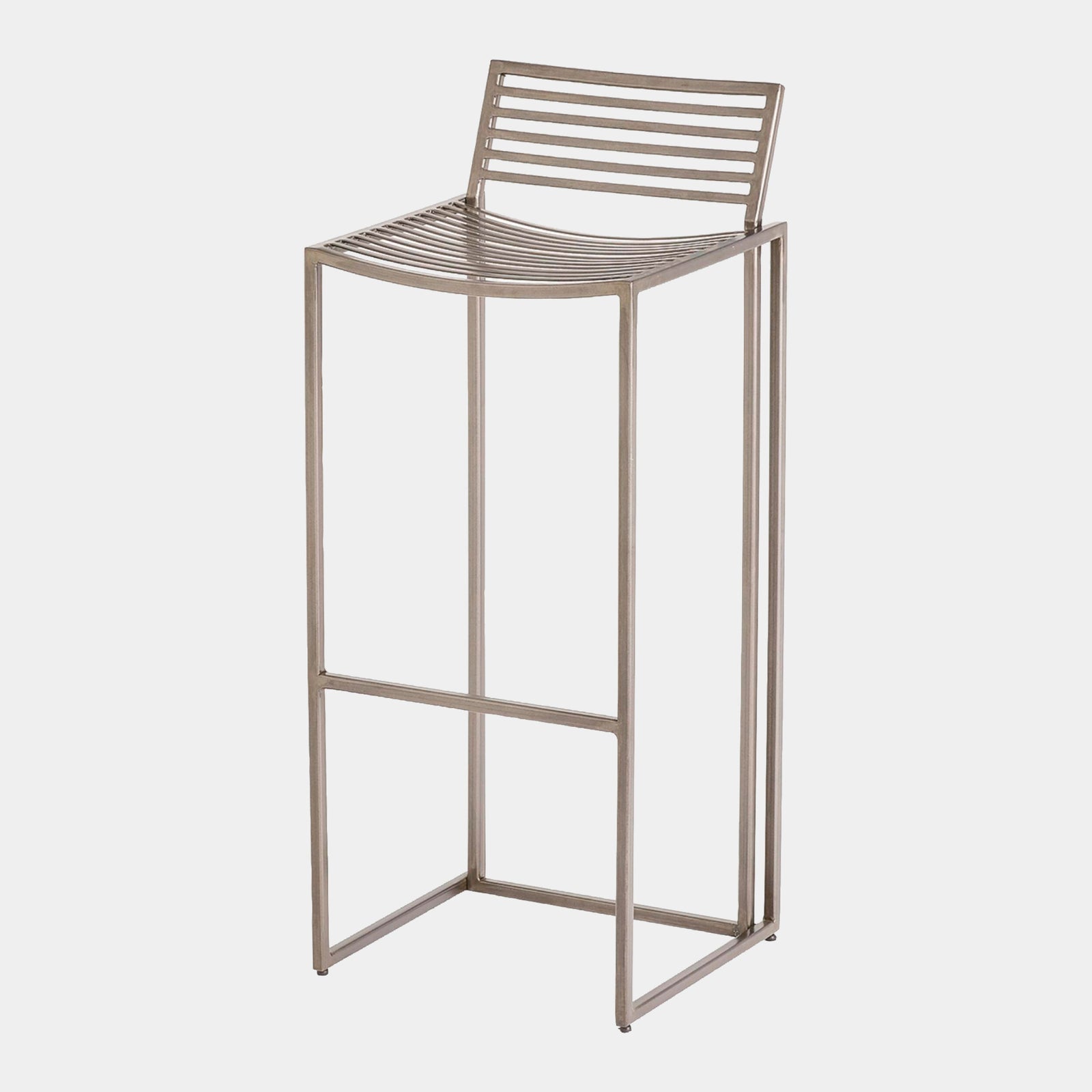 Slat Bar Stool-Light Gunmetal