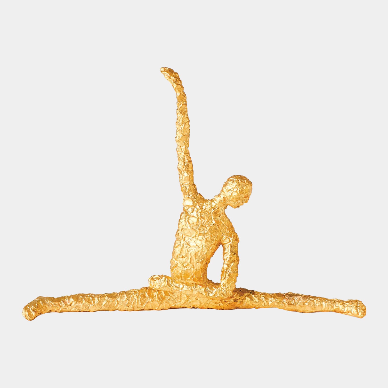 Figural Male Dancer-Splits-Textured Gold