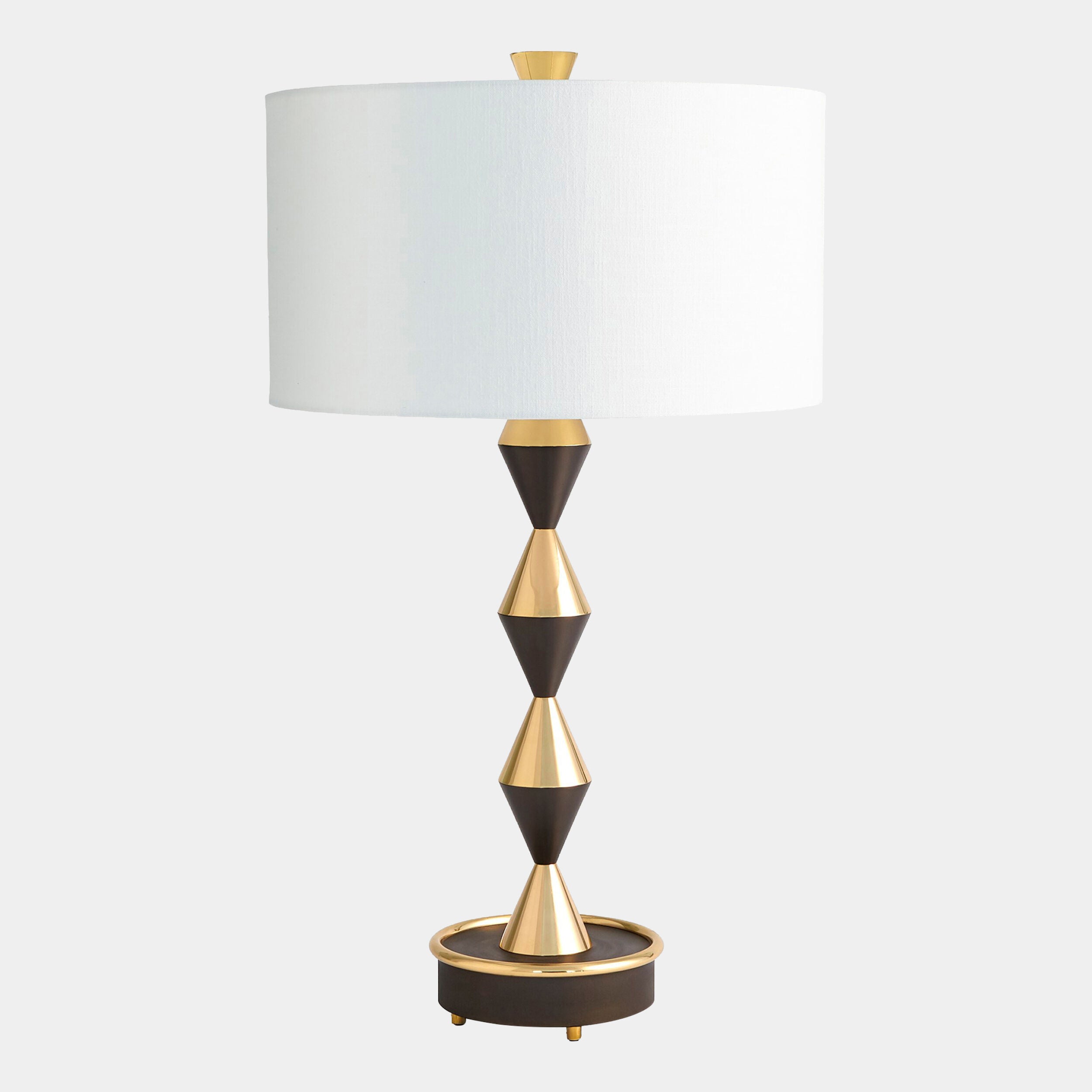 Jig Italian Diamond Table Lamp-Bronze/Brass