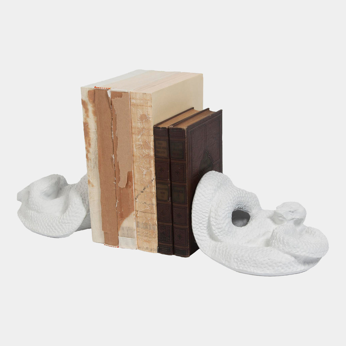 Snake Bookends-Matte White