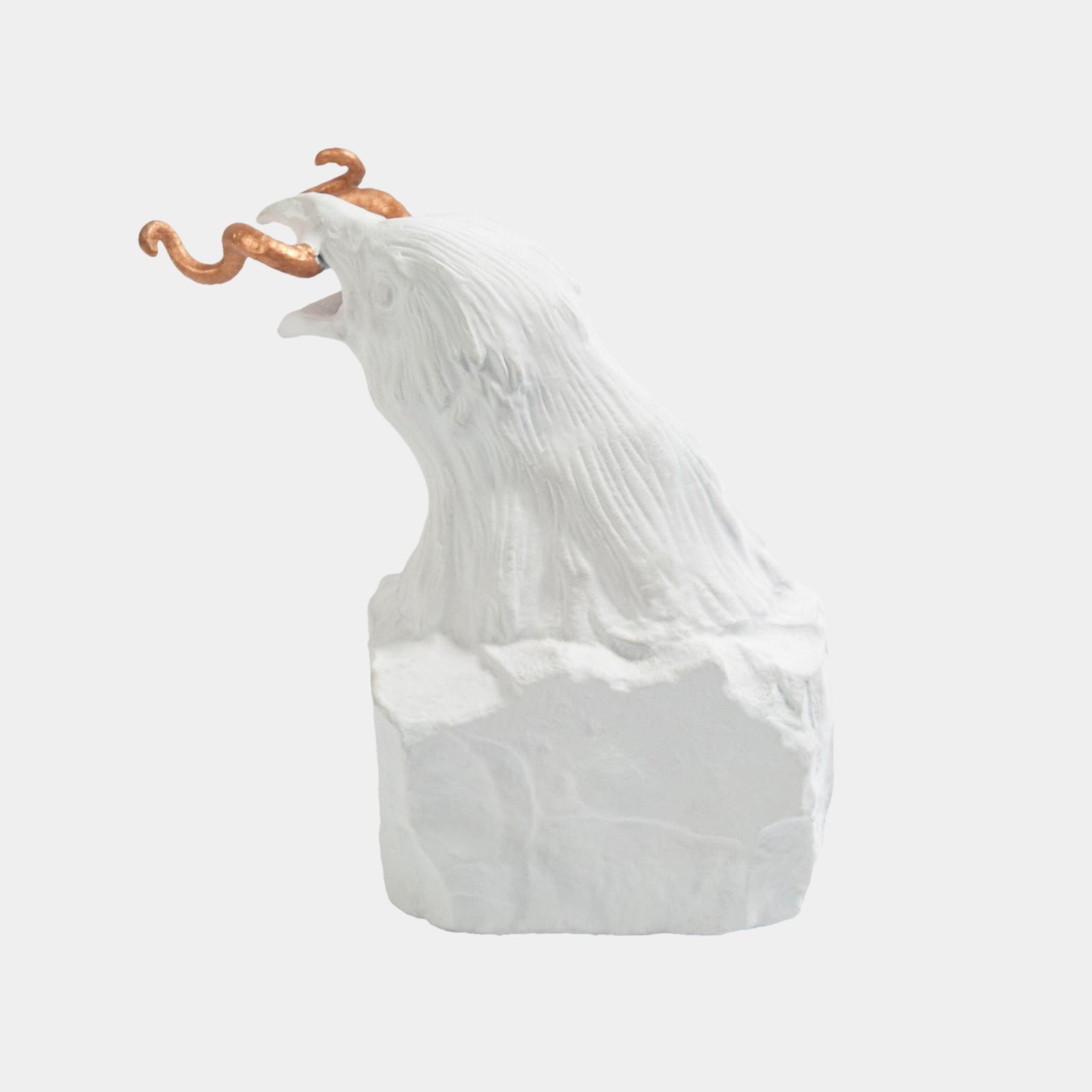 Raven with Worm-Matte White