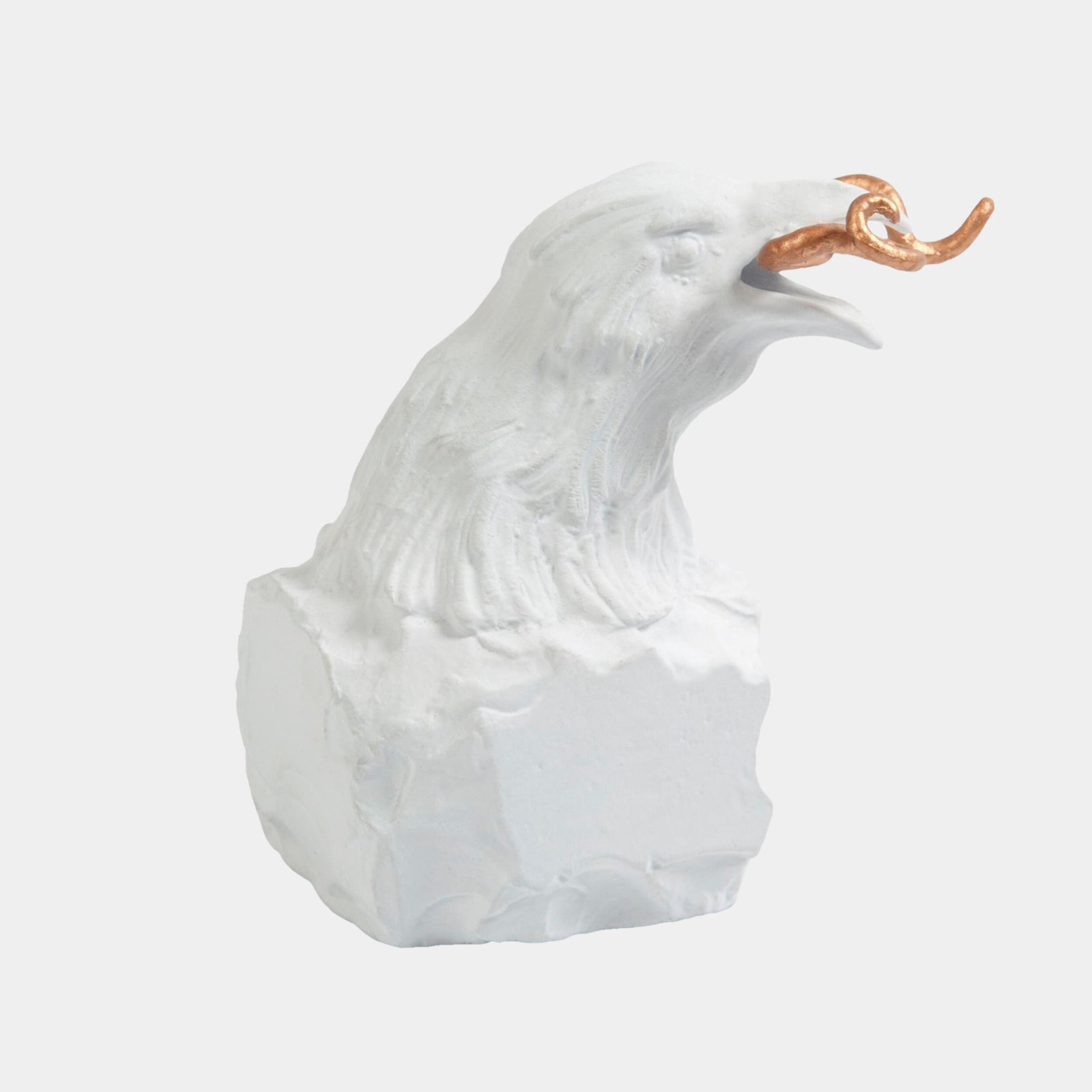 Raven with Worm-Matte White