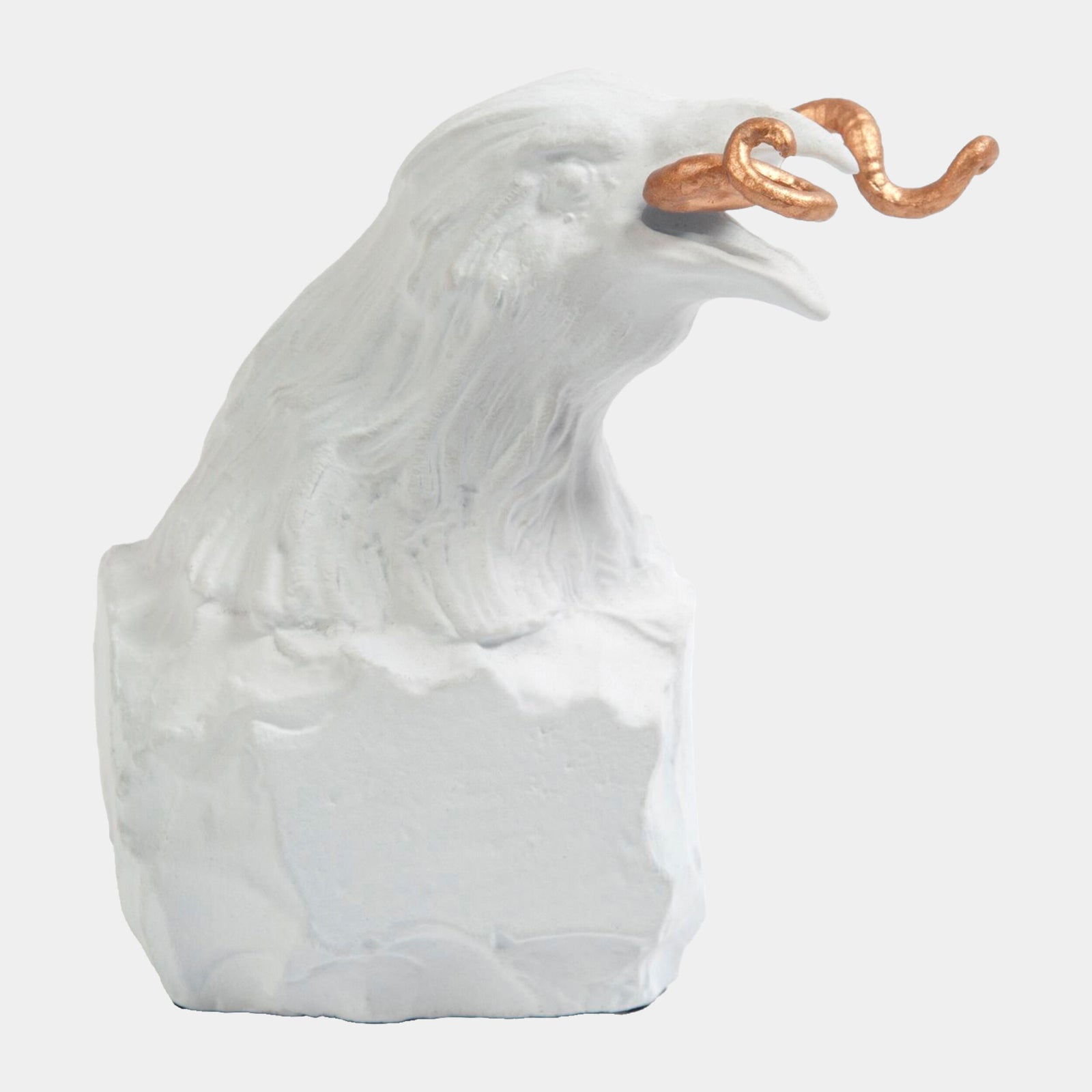 Raven with Worm-Matte White