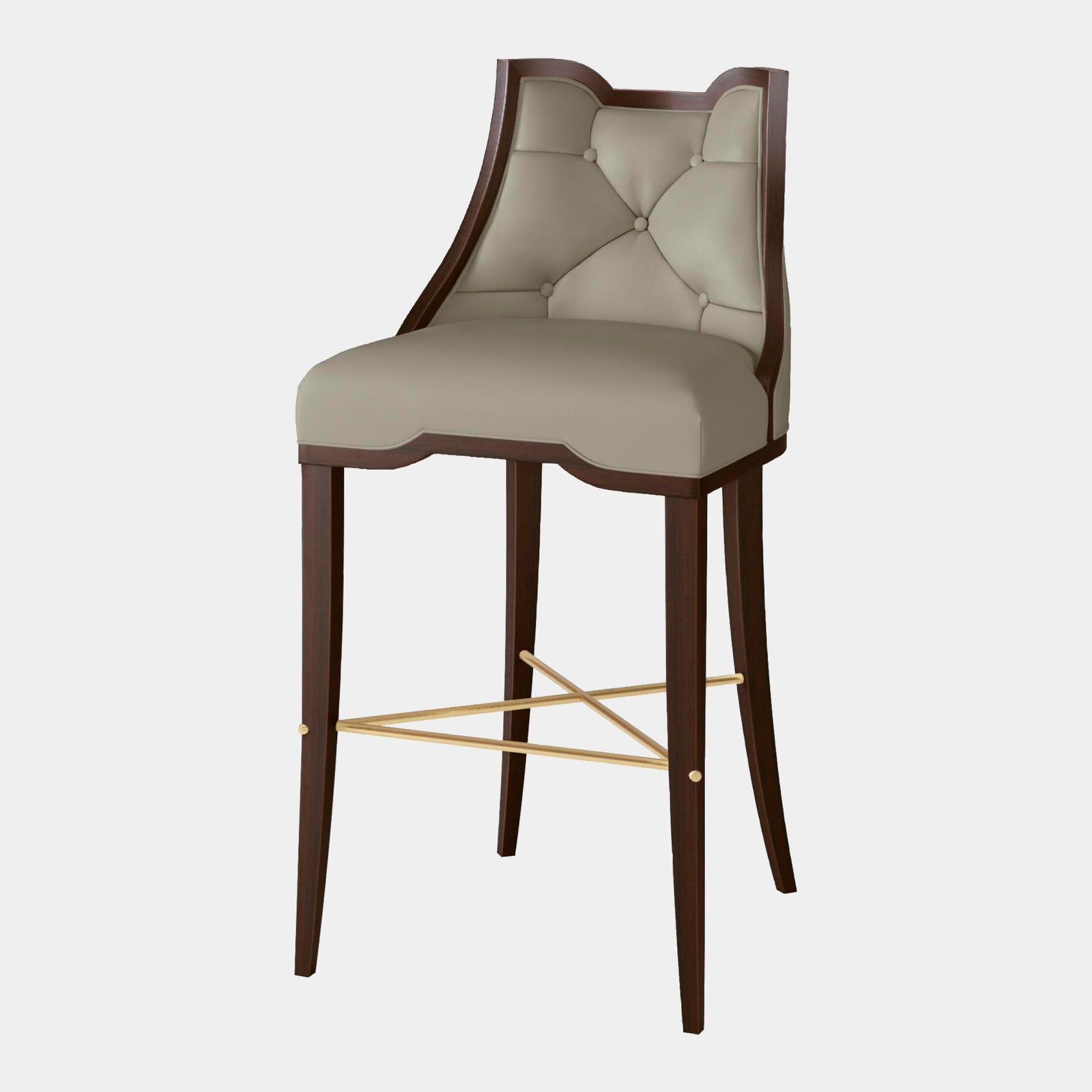 Logan Barstool-Walnut/Gray Leather