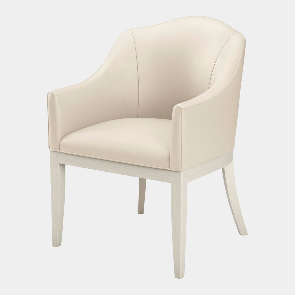 Grace Dining Chair-Antique White-Milk Leather