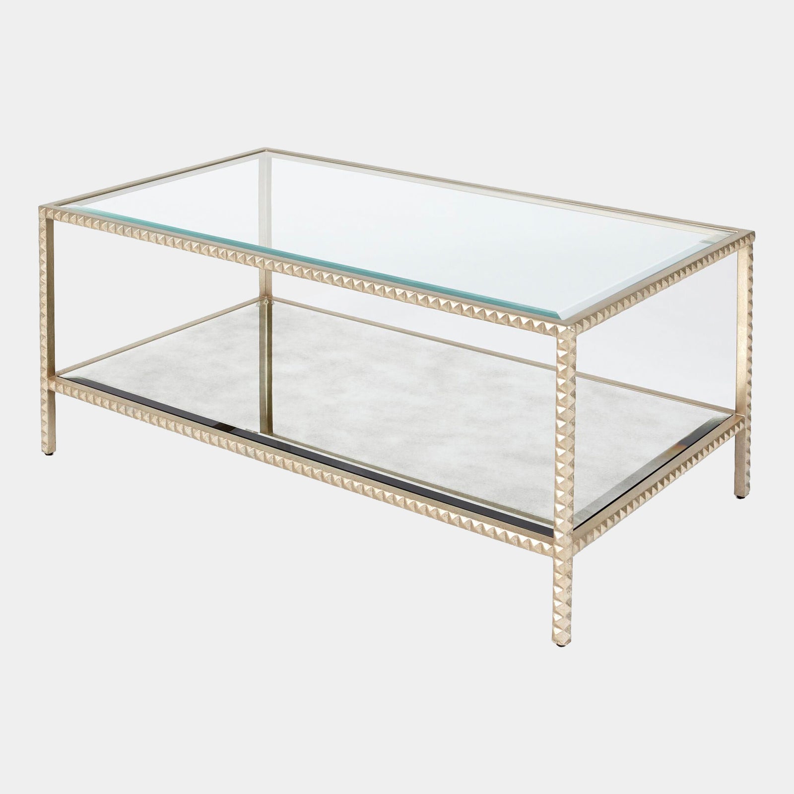 Stud Coffee Table-Silver Leaf